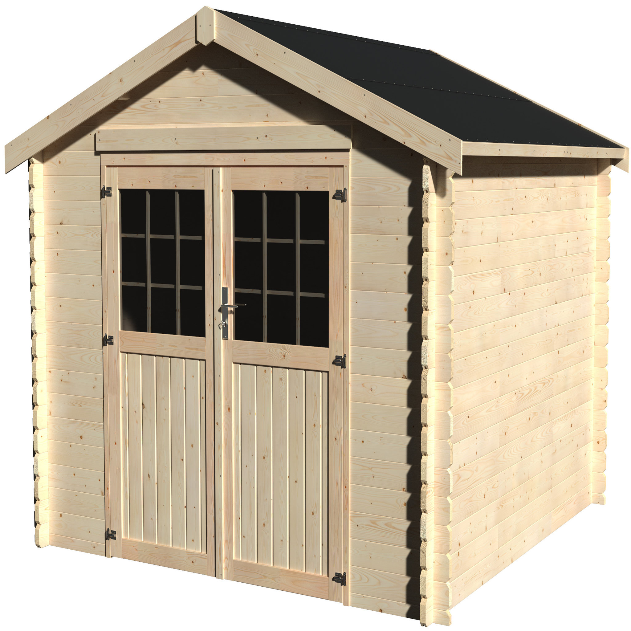 Voir la diapositive 2 : Abri chalet de jardin bois -  7.42m² - VALODEAL