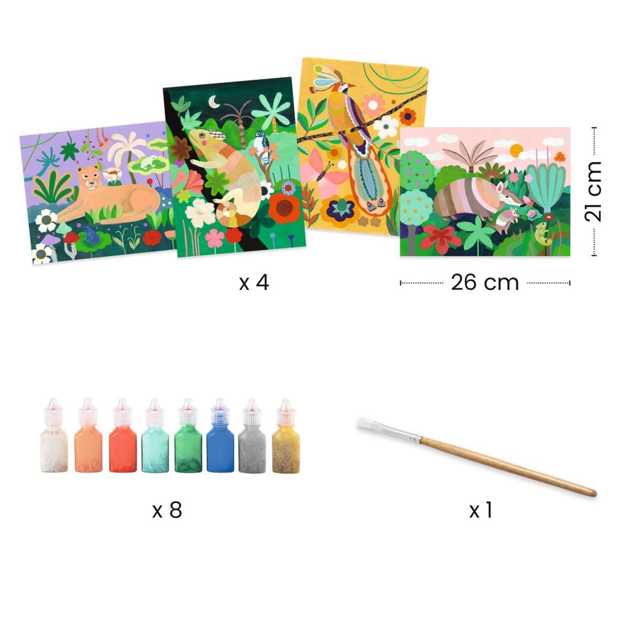 Voir la diapositive 3 : Djeco Coffrets peinture - foret tropicale