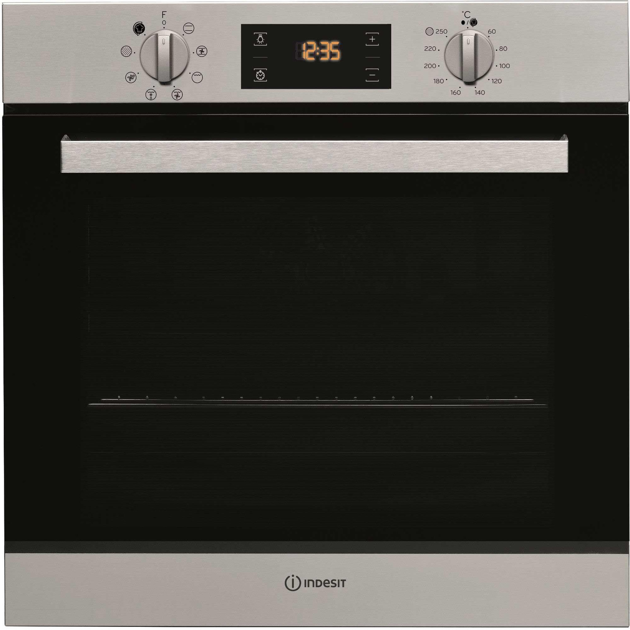 Voir la diapositive 1 : Indesit Four intégrable multifonction 66l 56cm a pyrolyse inox - IFW6540PIX