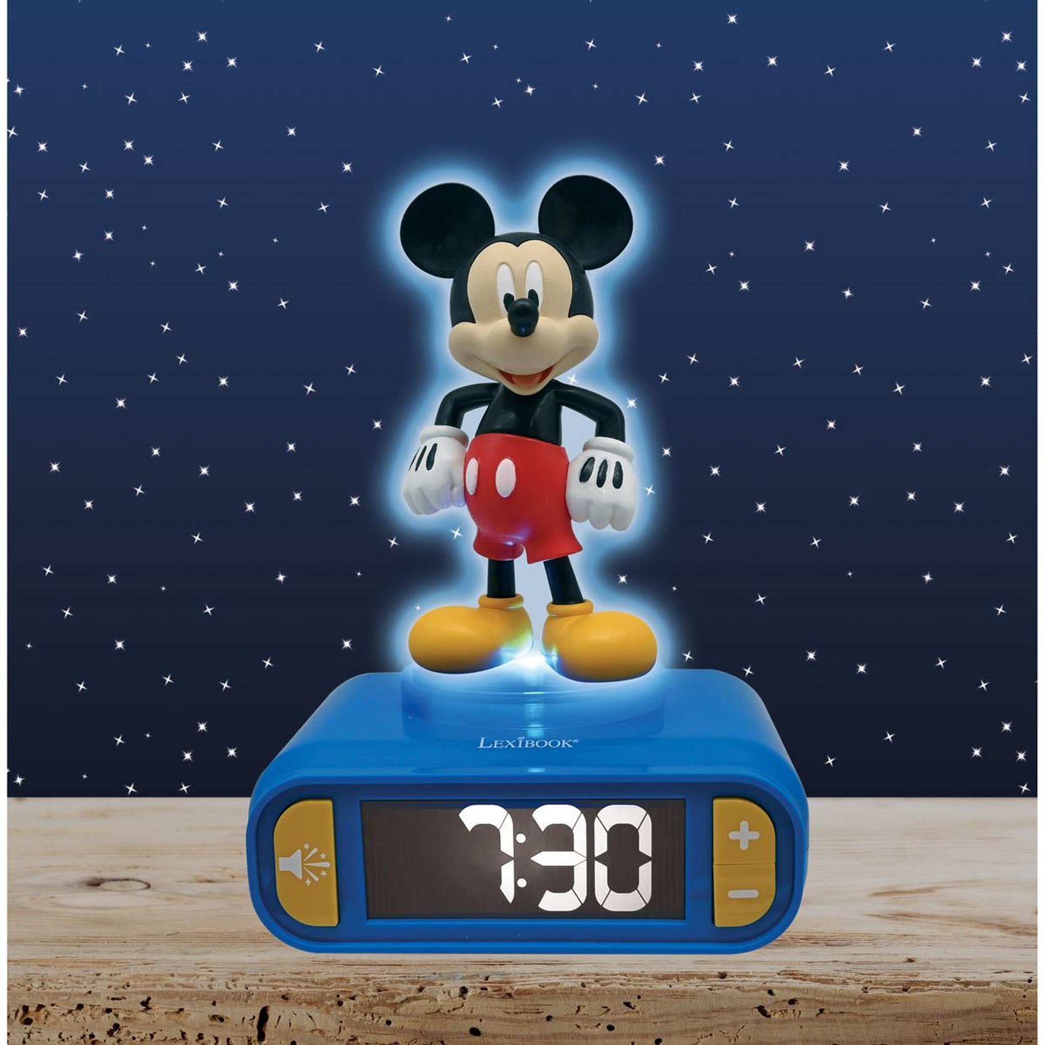 Voir la diapositive 3 : Lexibook Réveil avec veilleuse lumineuse Mickey en 3D
