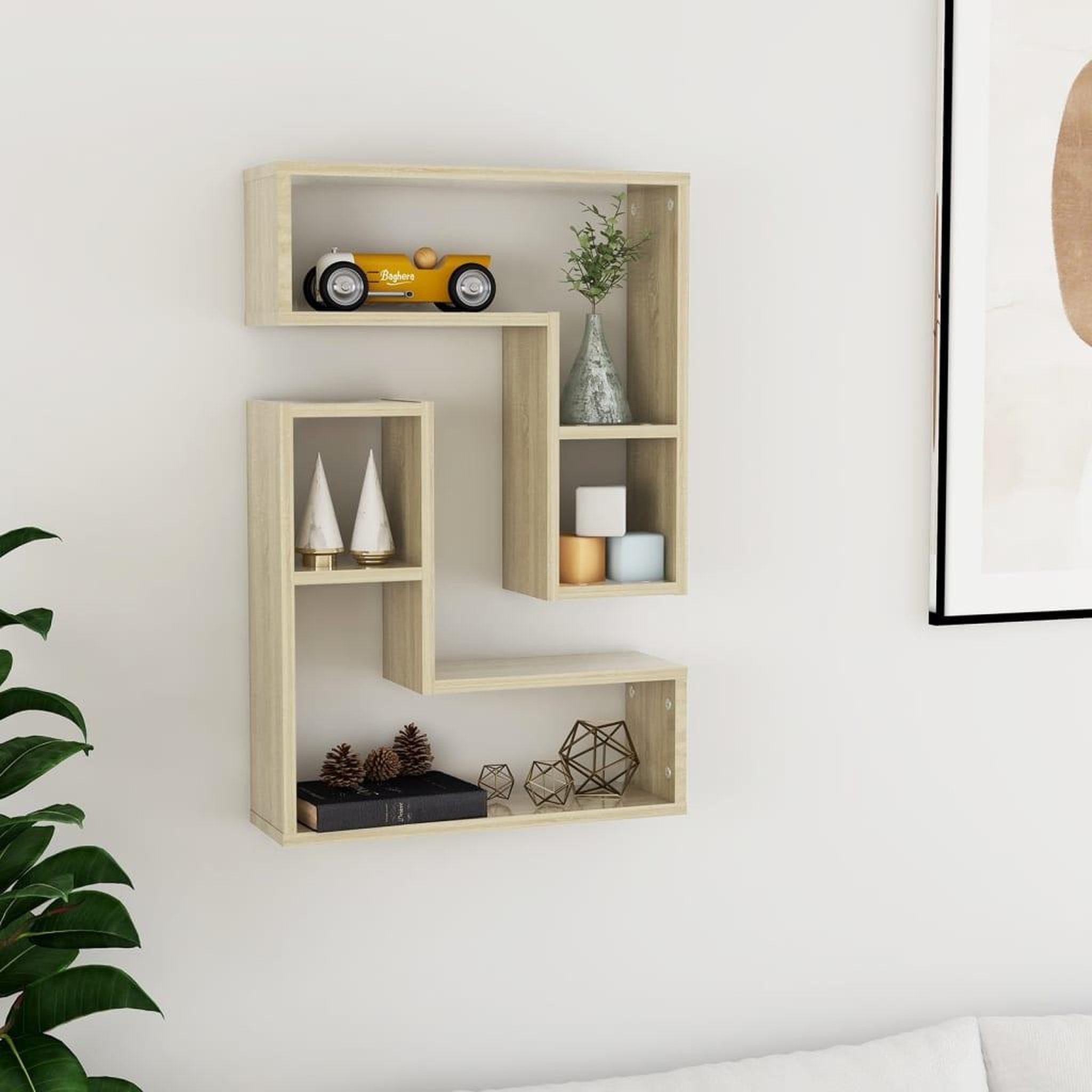 Voir la diapositive 1 : VIDAXL Etageres murales 2pcs chene sonoma 50x15x50cm bois d'ingenierie