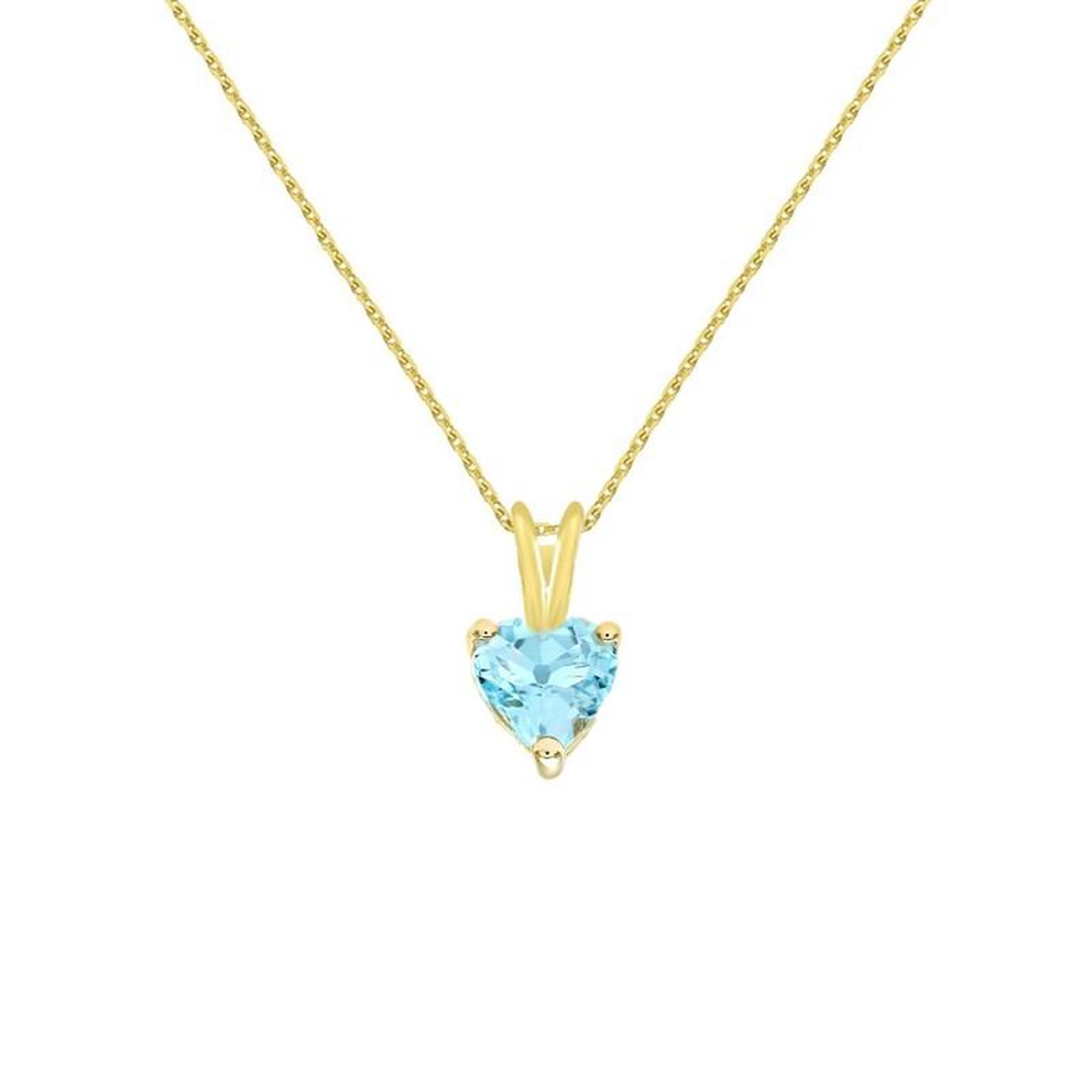 L'ATELIER D'AZUR Collier - Pendentif Or Jaune Topaze Bleue Coeur - Femme