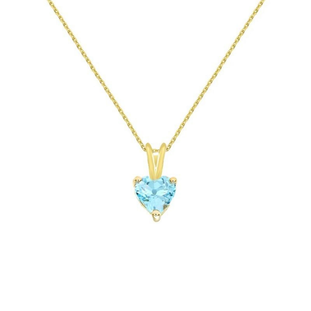 L'ATELIER D'AZUR Collier - Pendentif Or Jaune Topaze Bleue Coeur - Femme