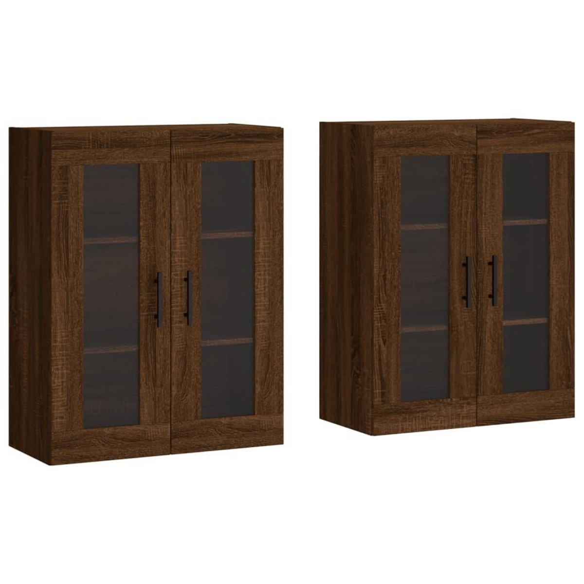 VIDAXL Armoires murales 2 pcs chene marron bois d'ingenierie