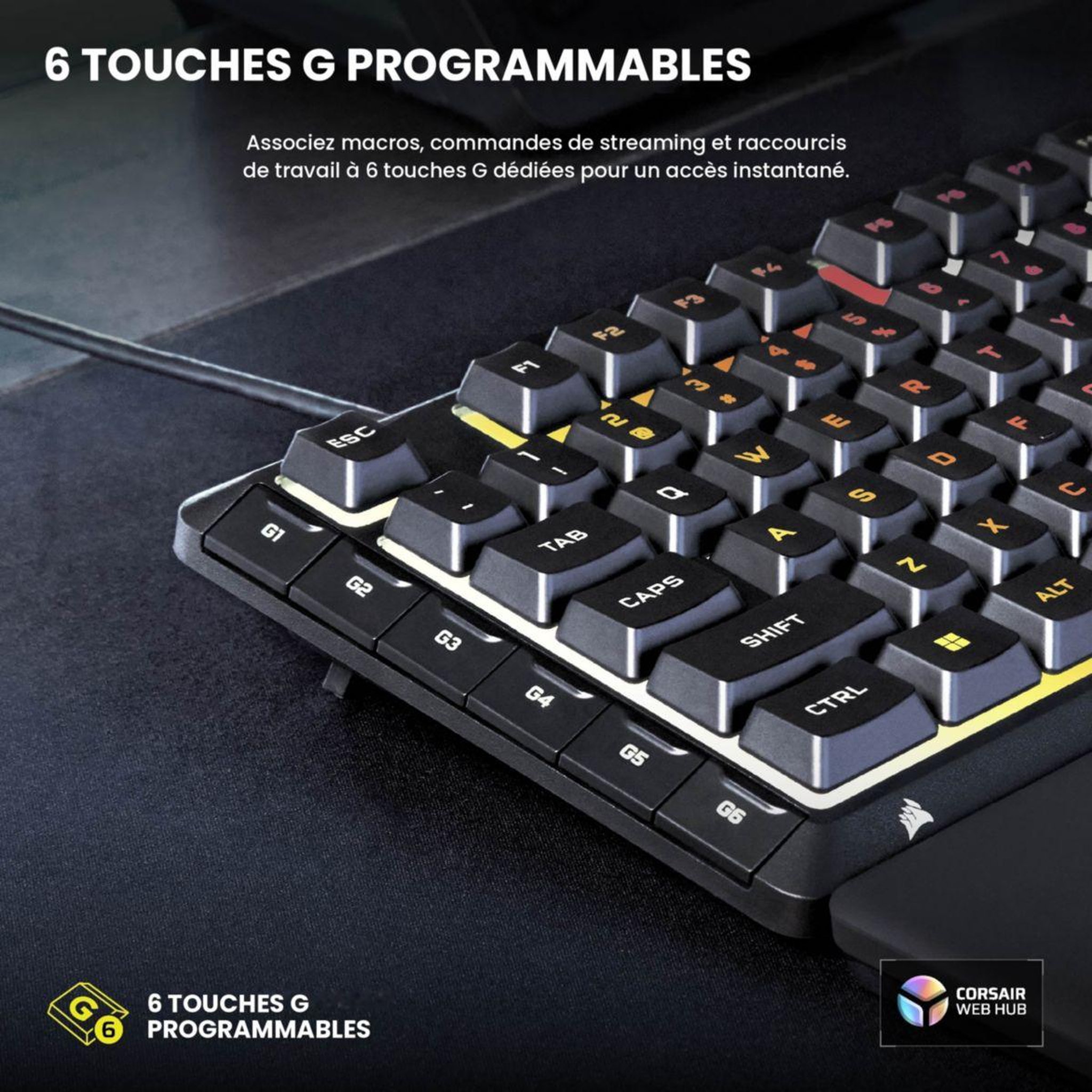 Voir la diapositive 5 : Corsair Clavier gamer skiff 100 plus