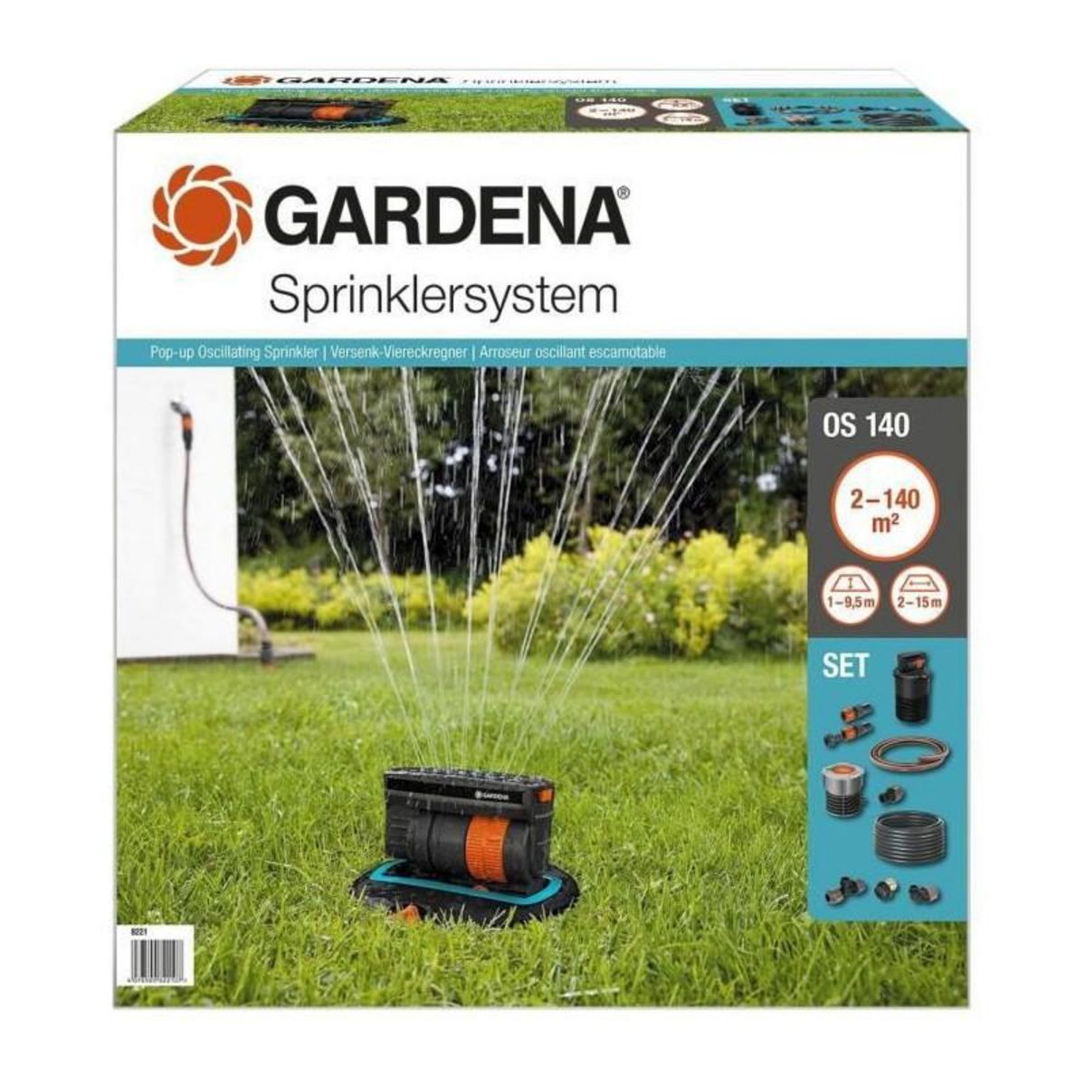 Gardena Kit Arroseur oscillant escamotable OS 140