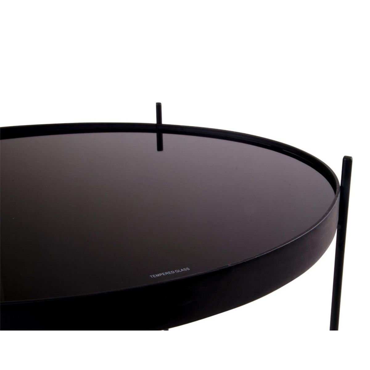 LISA DESIGN Glina - table basse ronde - métal et verre - 48 cm