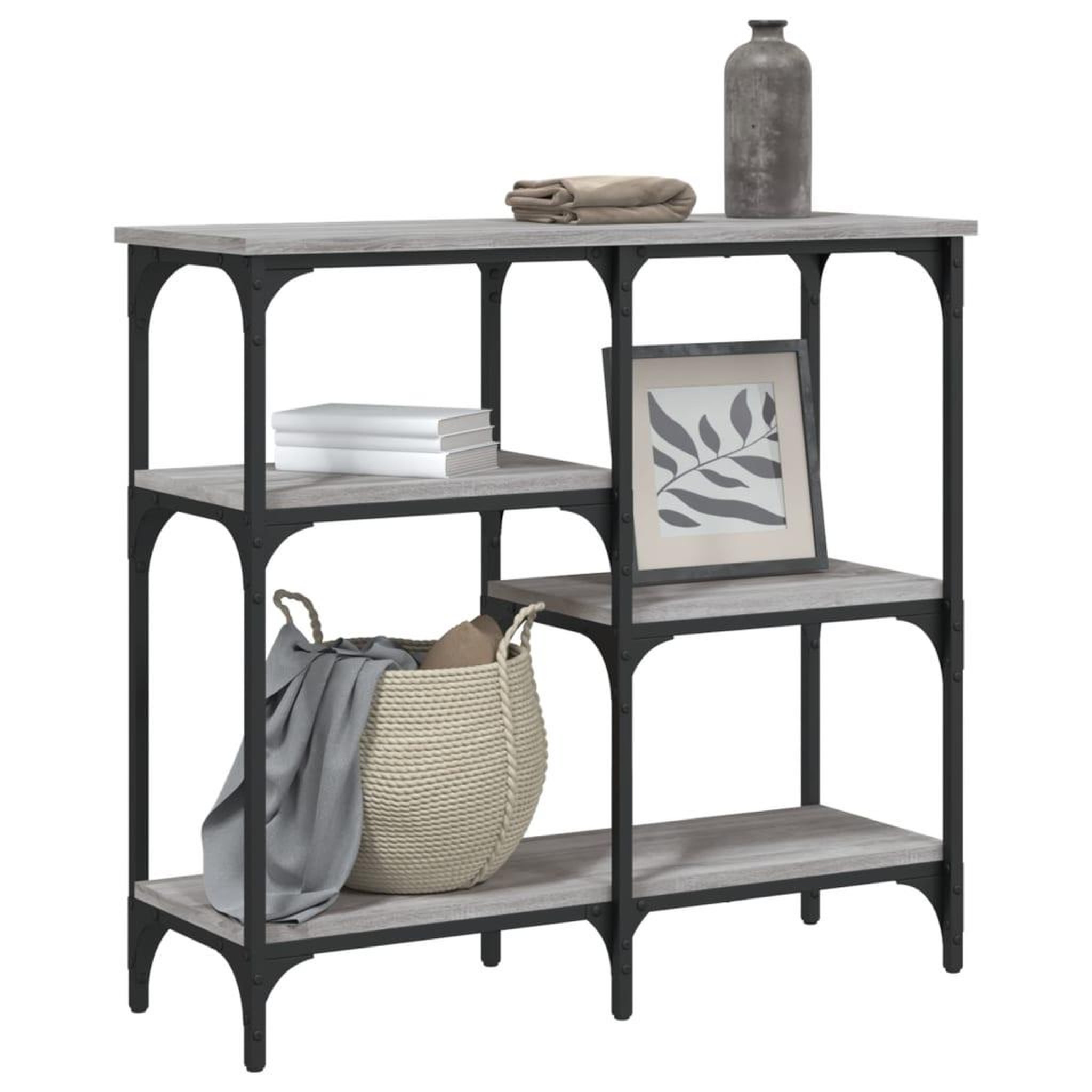 Voir la diapositive 3 : VIDAXL Table console sonoma gris 80x29x75 cm bois d'ingenierie