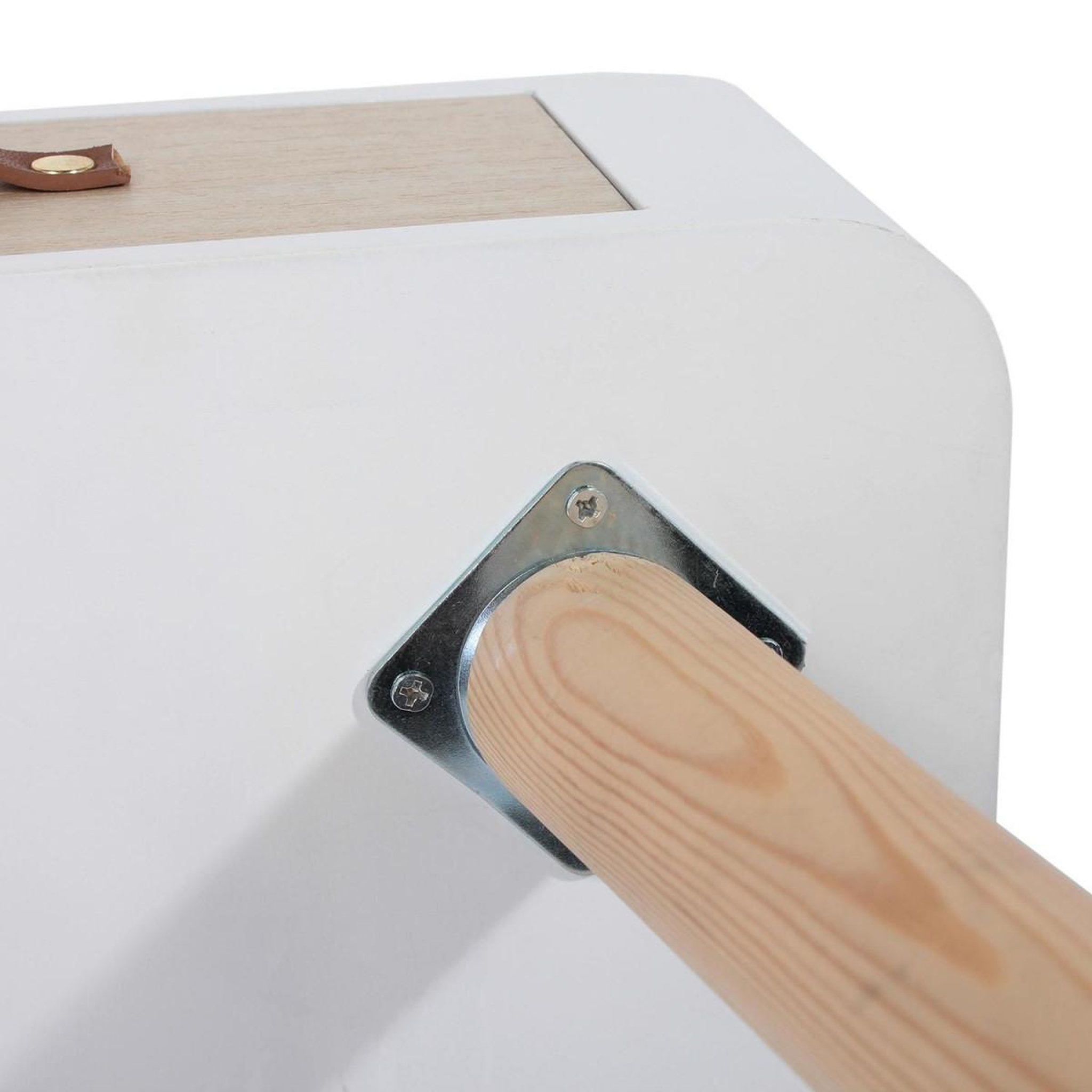 Voir la diapositive 5 : The Home Deco Factory Table de chevet 1 tiroir  pueda  48cm blanc