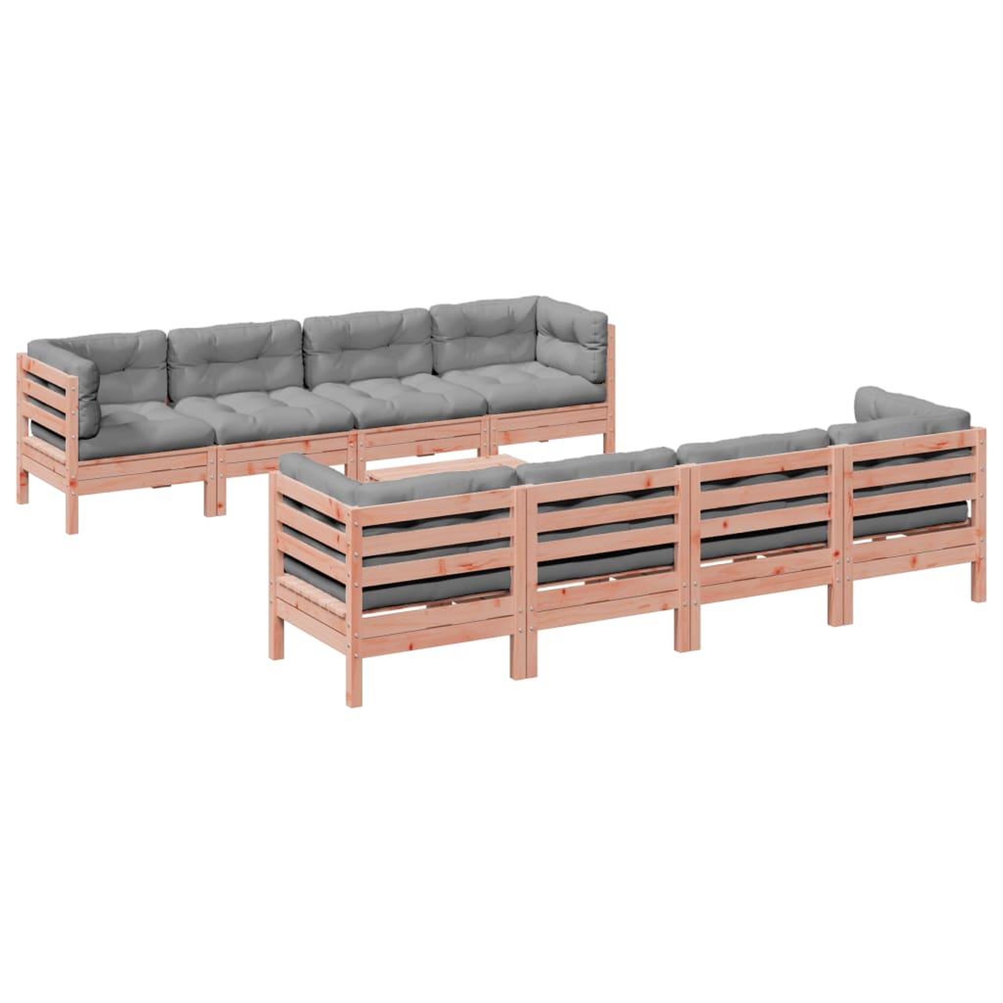 VIDAXL Salon de jardin 9 pcs avec coussins sapin de douglas solide