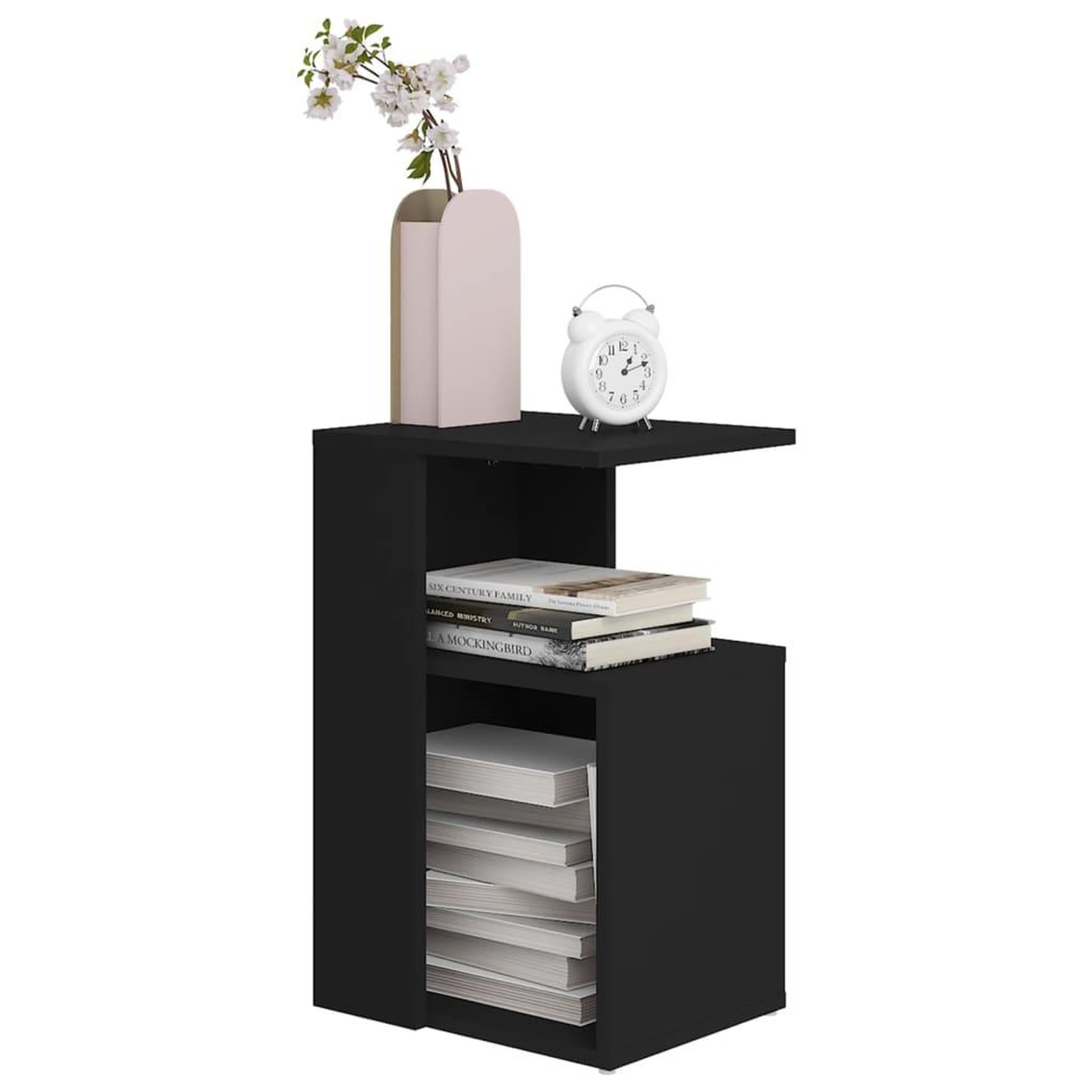 Voir la diapositive 3 : VIDAXL Table d'appoint Noir 36x30x56 cm Bois d'ingenierie