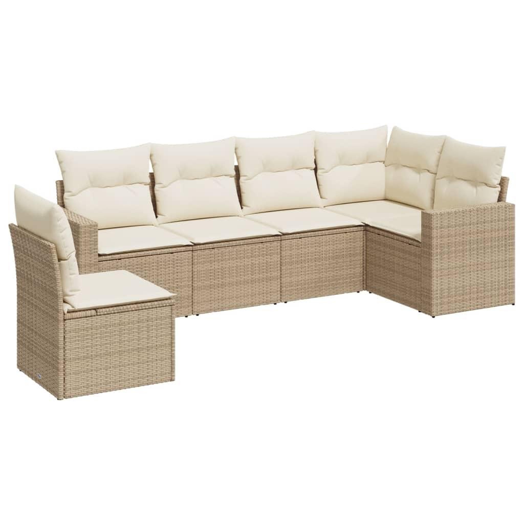 Voir la diapositive 2 : VIDAXL Salon de jardin avec coussins 6 pcs beige resine tressee