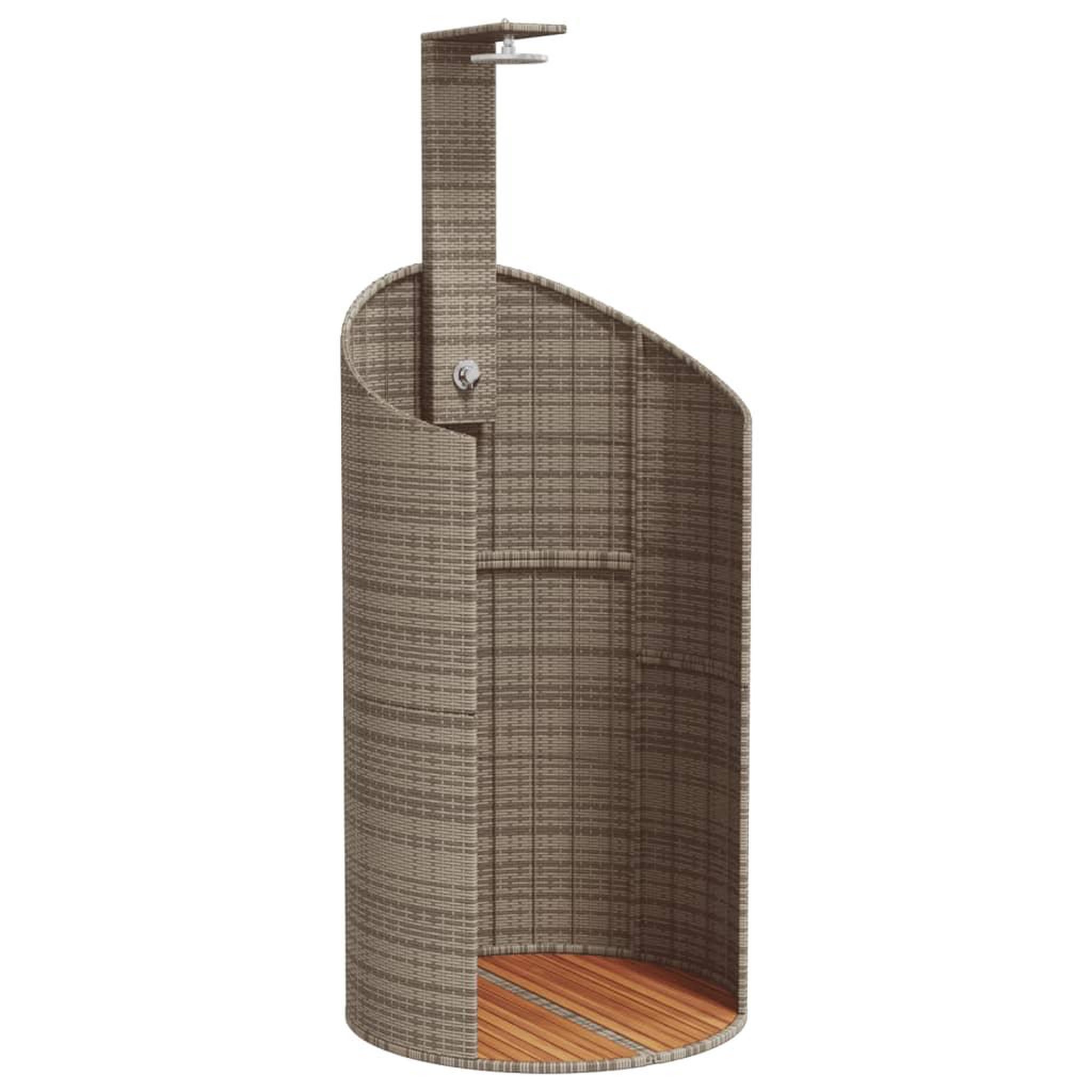 Voir la diapositive 2 : VIDAXL Douche d'exterieur gris 100x100x241,5 cm poly rotin bois acacia