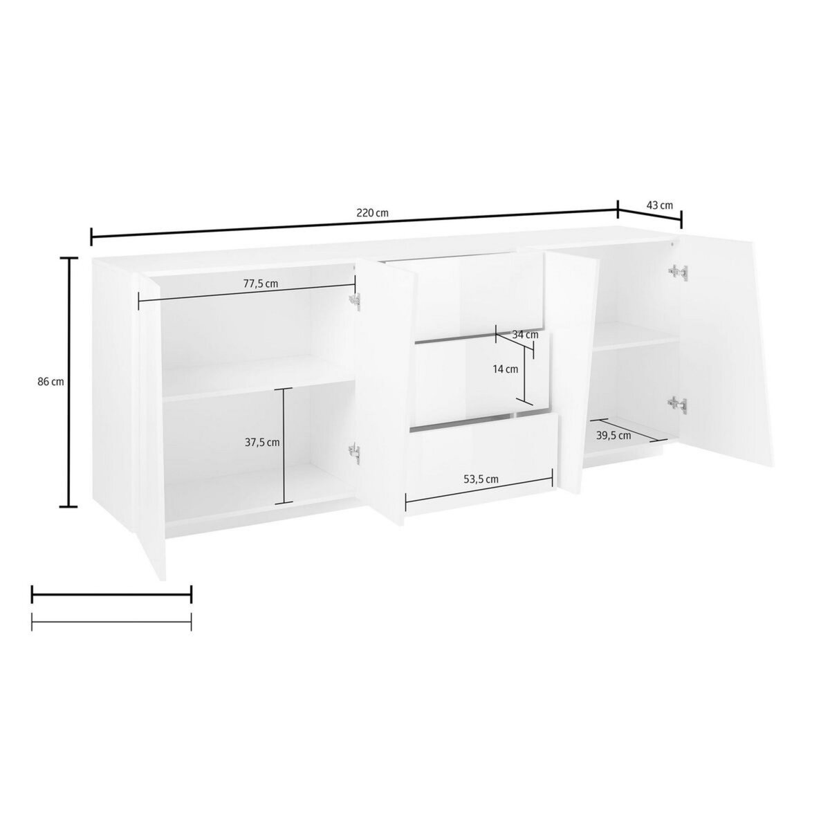 Buffet 4 portes 200cm VERONA