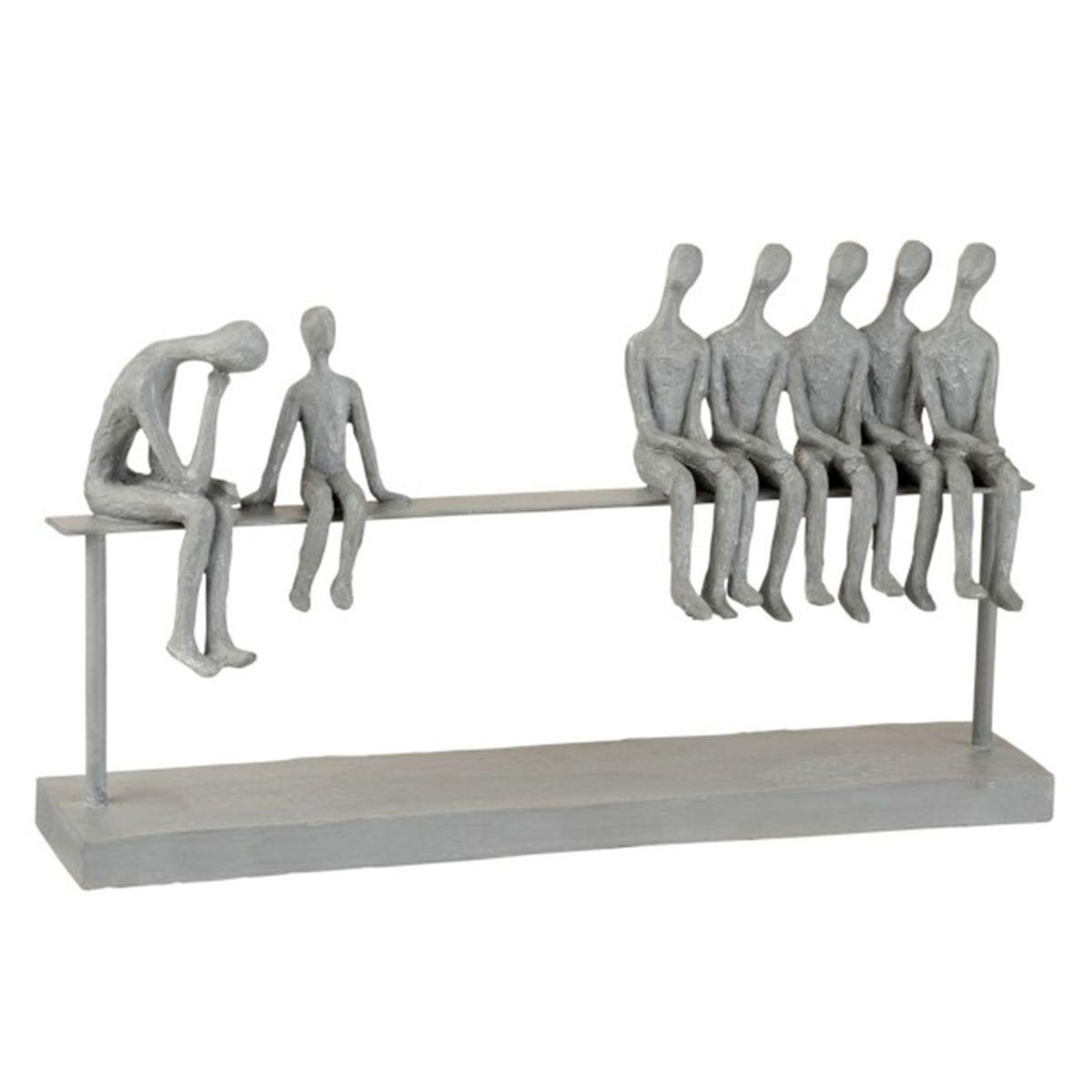 Paris Prix Statuette Déco  7 Personnes Assises  40cm Gris