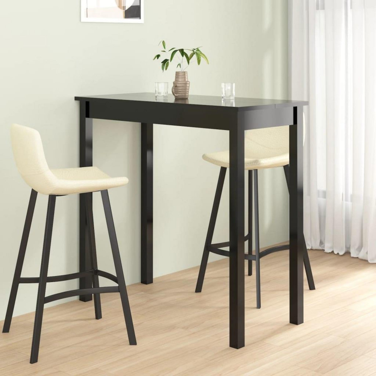 VIDAXL Table de bar MDF noir 115x55x107 cm