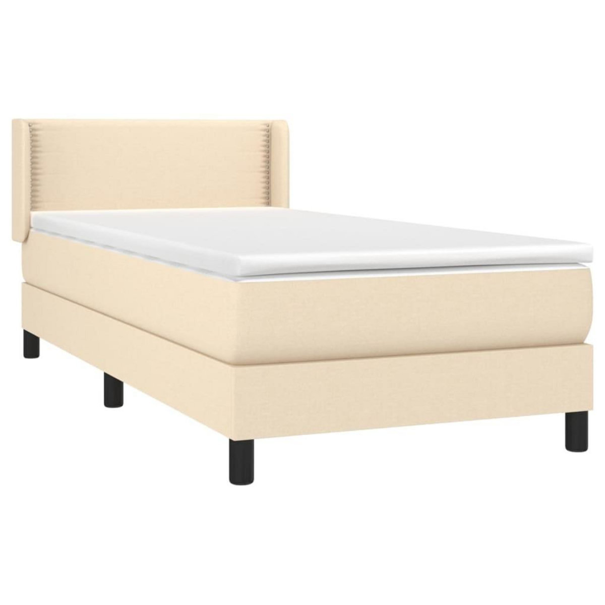 VIDAXL Sommier a lattes de lit avec matelas Creme 80x200 cm Tissu