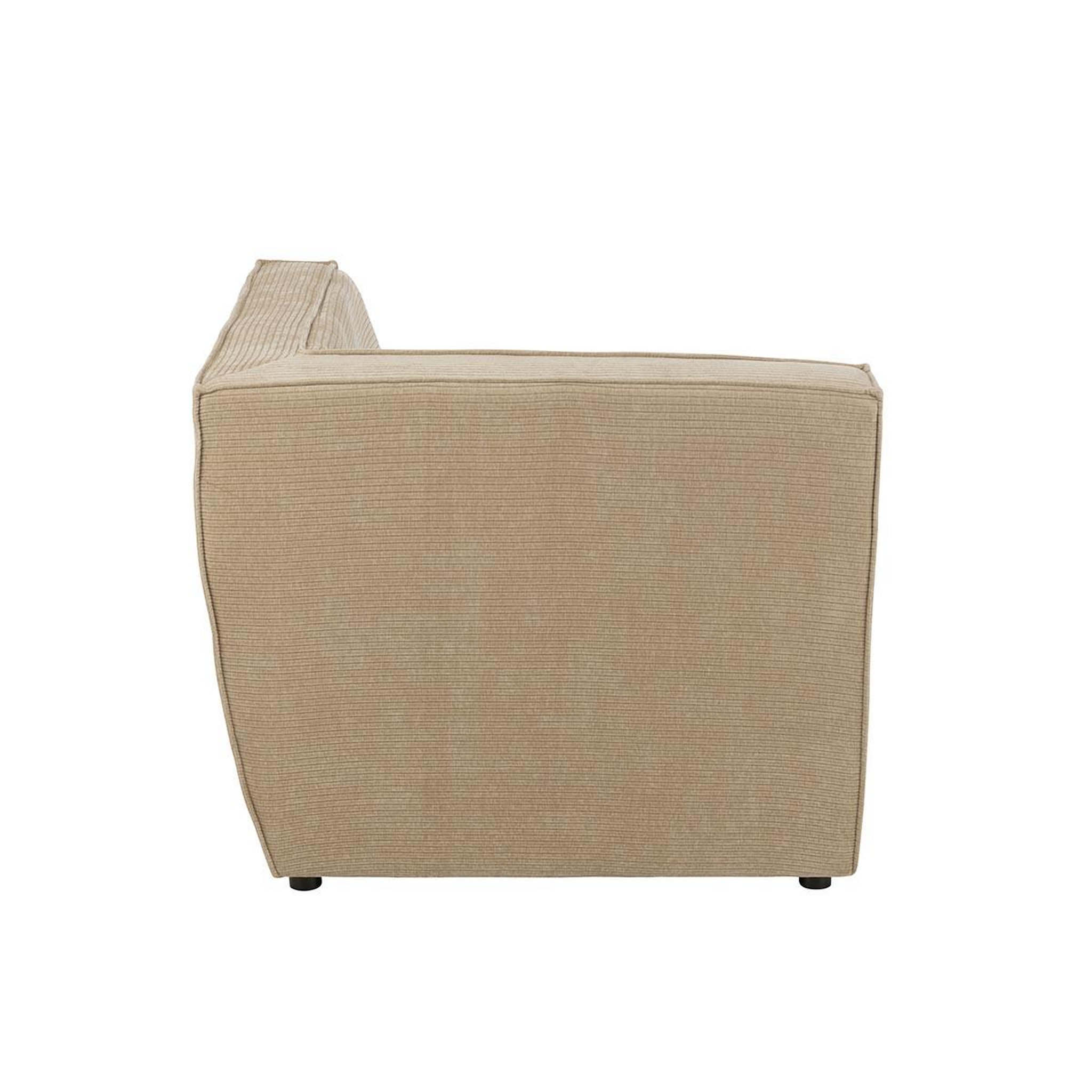Voir la diapositive 5 : J-LINE Module canapé d'angle matelassé  grid  98cm beige foncé