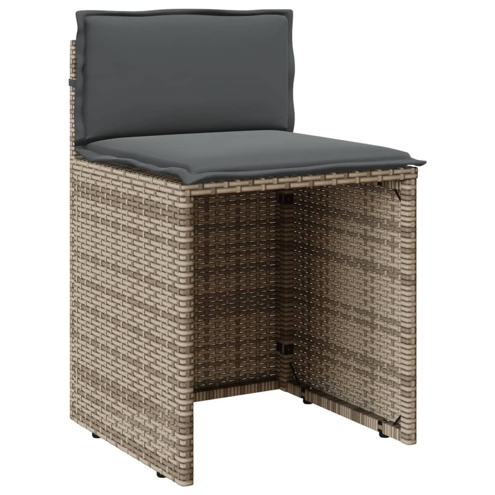 Voir la diapositive 5 : VIDAXL Ensemble de bistro 3 pcs avec coussins gris resine tressee