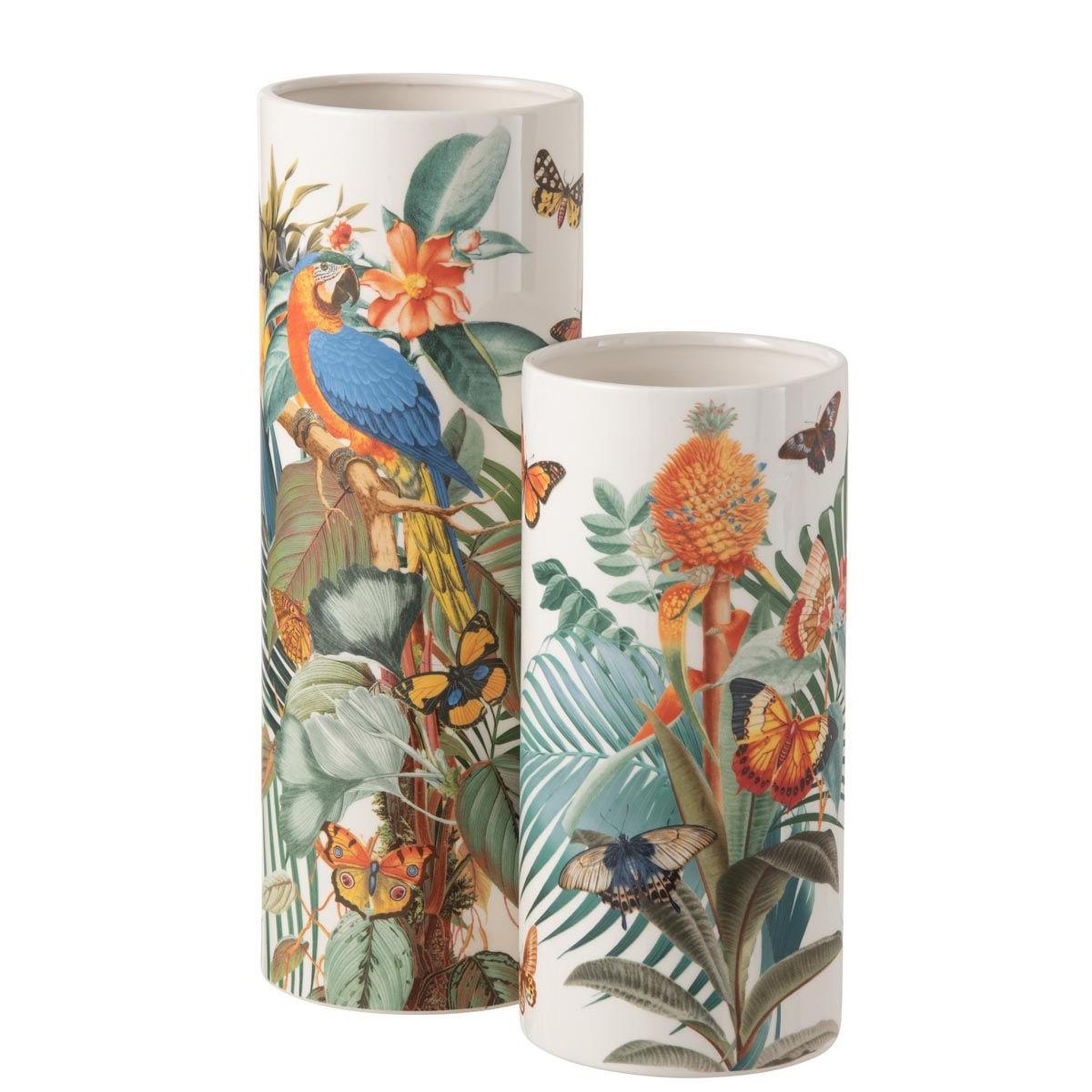 Voir la diapositive 3 : J-LINE Vase design  papillons  40cm multicolore