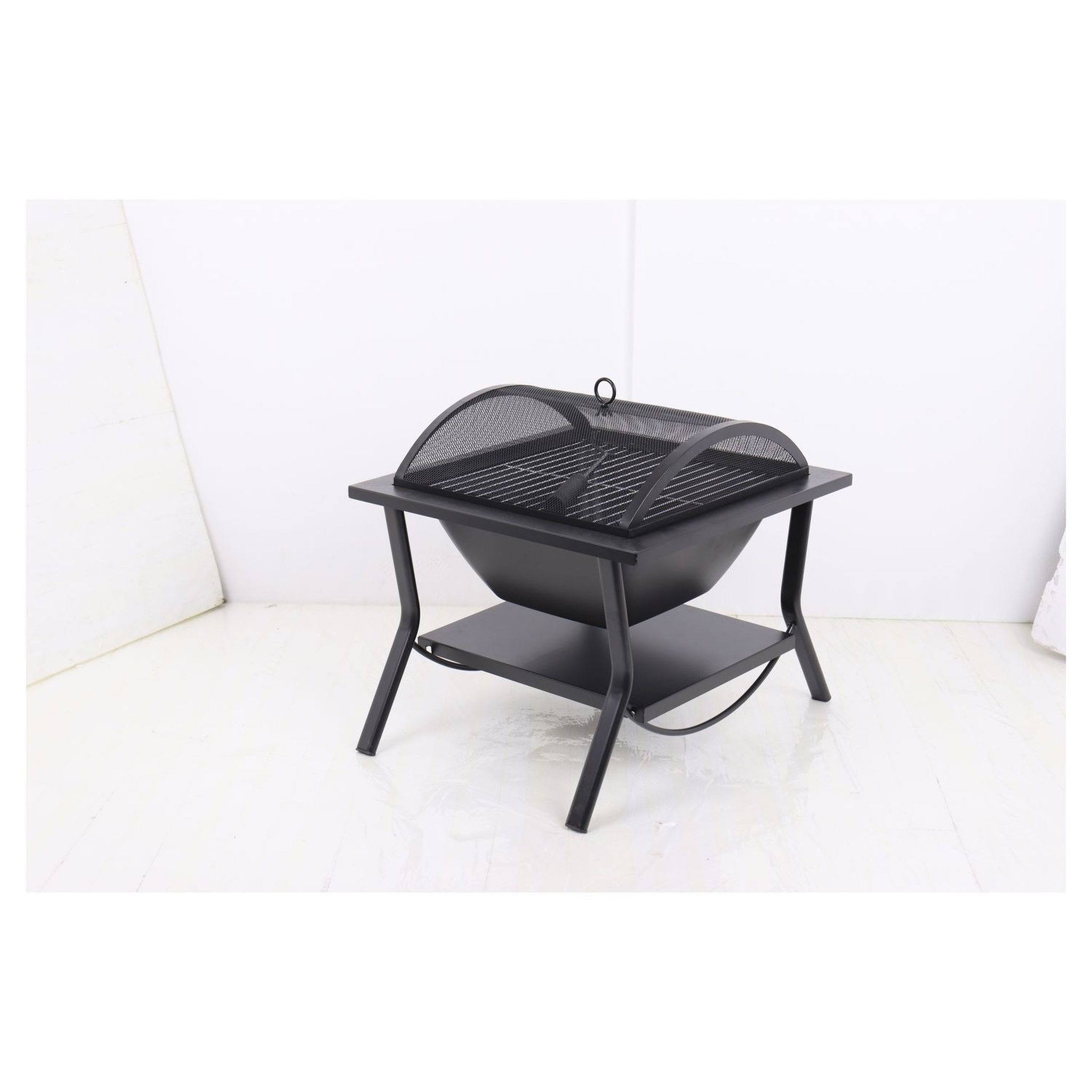 GARDENSTAR Barbecue charbon de bois en acier avec couvercle