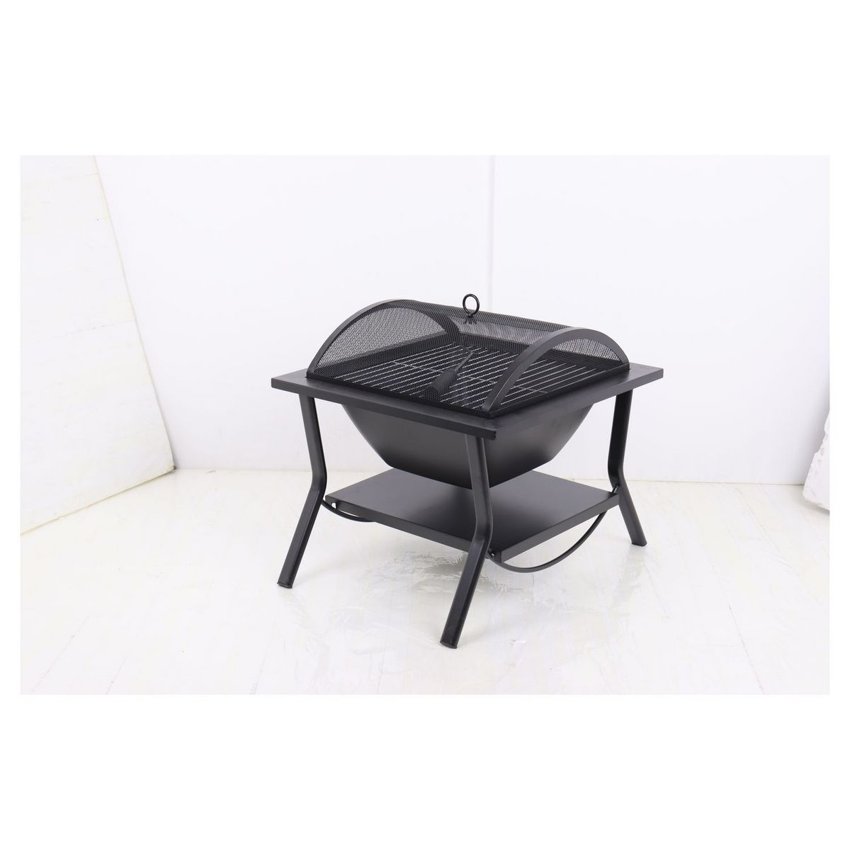 GARDENSTAR Barbecue charbon de bois en acier avec couvercle