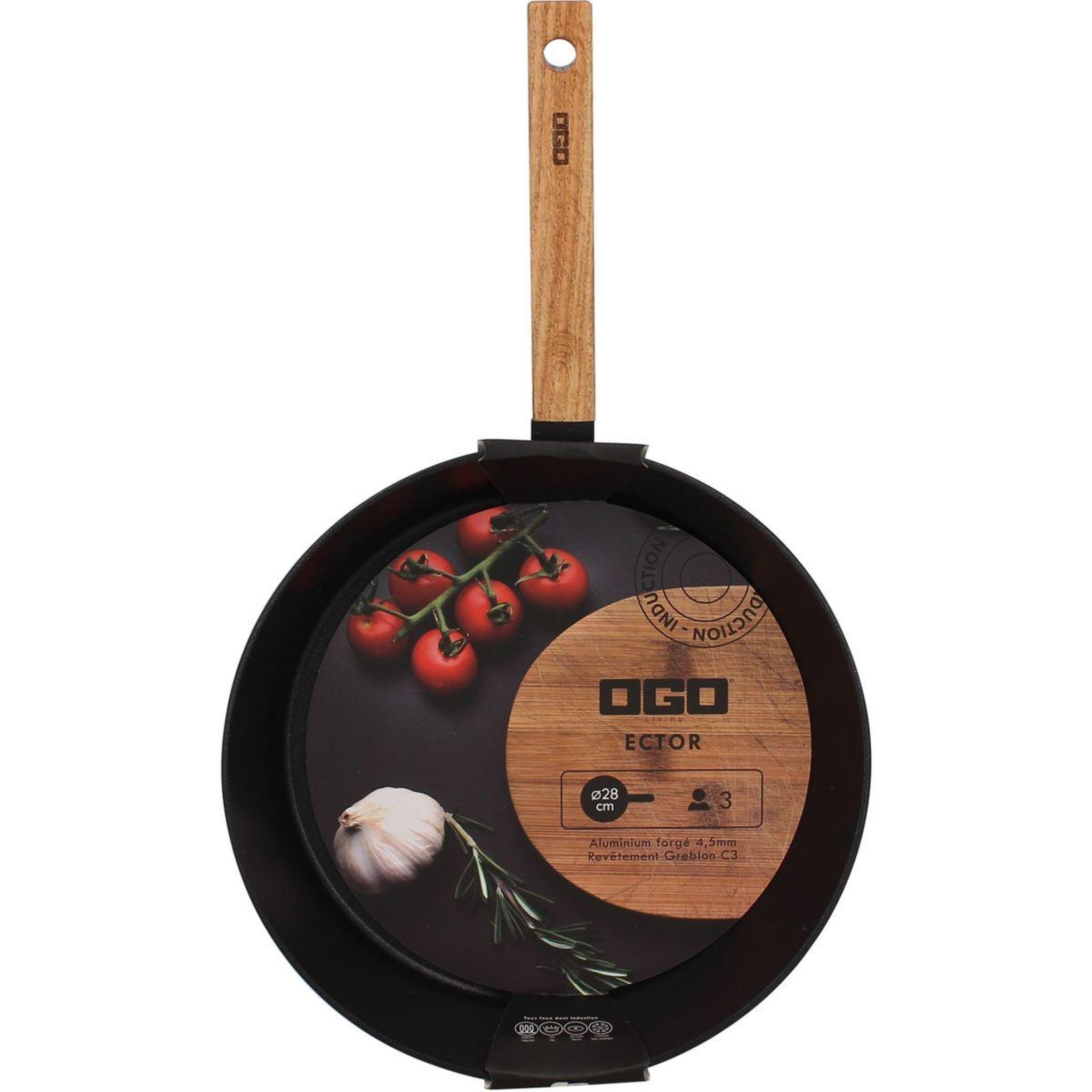 Voir la diapositive 3 : OGO LIVING Poêle 28cm Ector