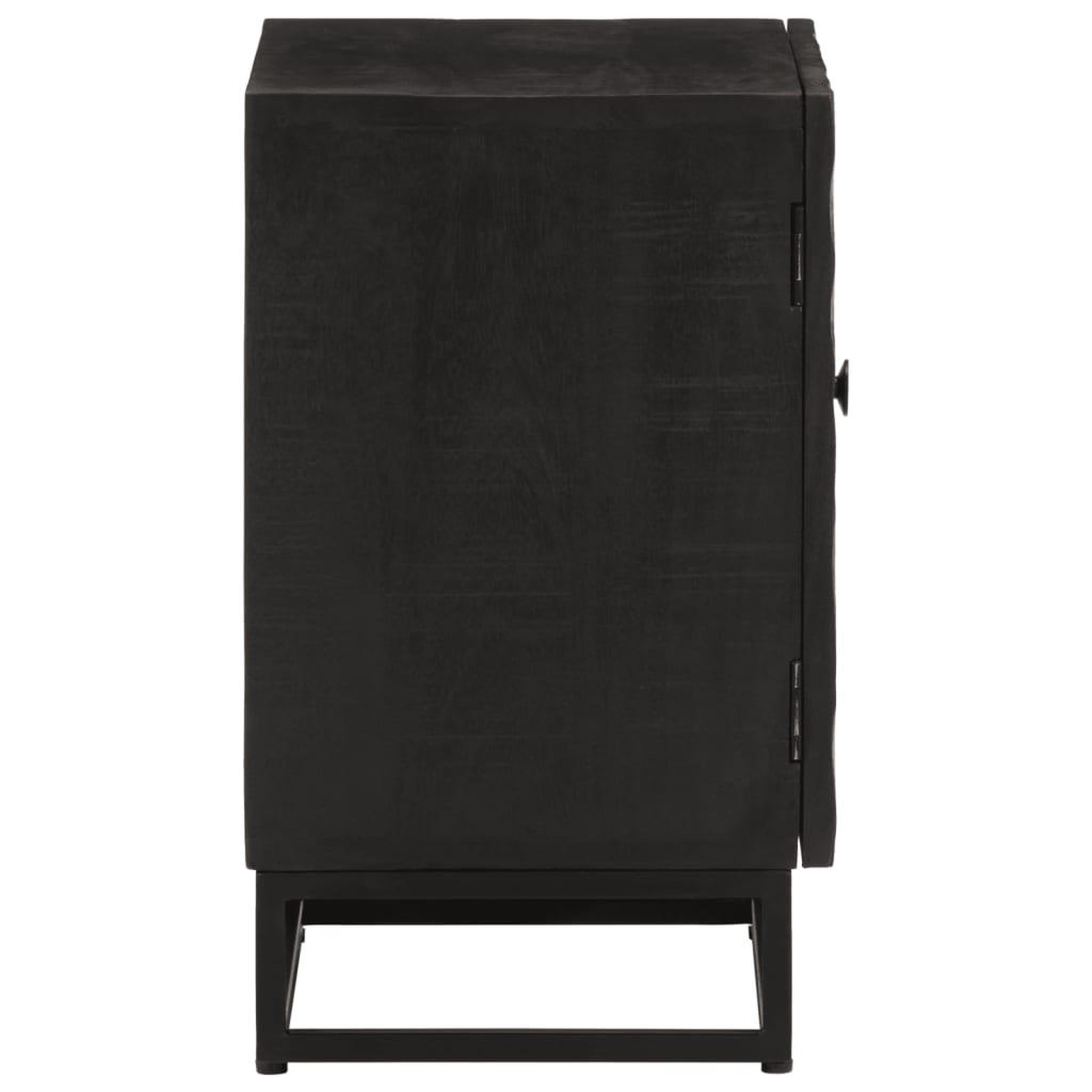 Voir la diapositive 4 : VIDAXL Table de chevet noir 40x30x50 cm bois massif manguier et fer