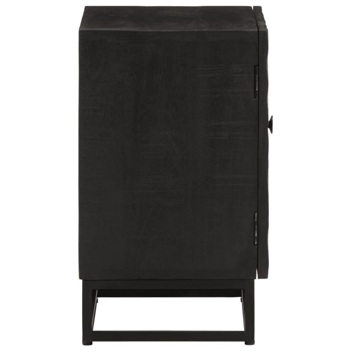 VIDAXL Table de chevet noir 40x30x50 cm bois massif manguier et fer