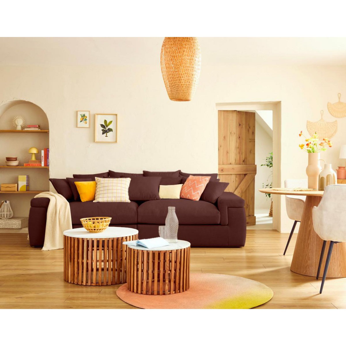 LISA DESIGN Sergio - canapé 4 places - assise profonde - en tissu