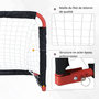Voir la diapositive 5 : HOMCOM Set de 2 mini cages de football pliables avec filet - dim. 90L x 36l x 60H cm - métal époxy rouge oxford noir