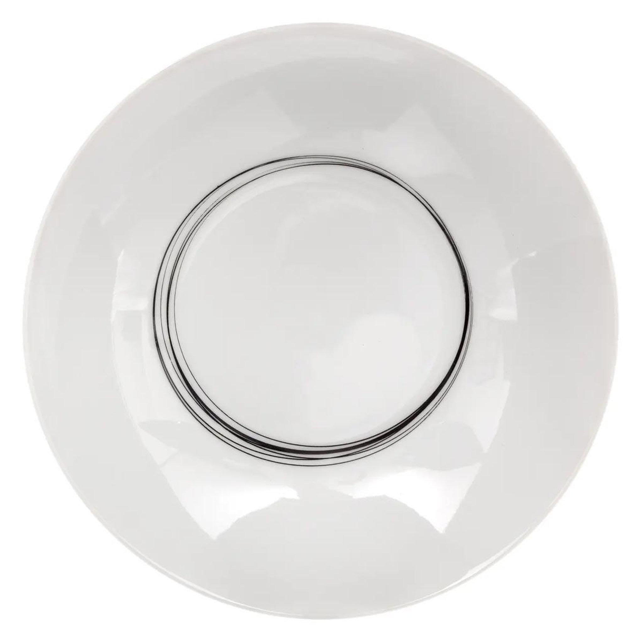 Voir la diapositive 1 : SECRET DE GOURMET Lot de 6 assiettes creuses  soft grey  20cm blanc