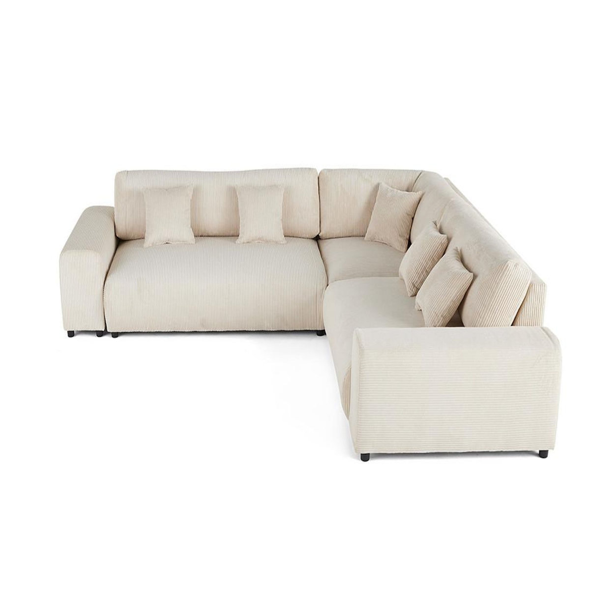 LISA DESIGN Garance - canapé modulable d'angle droit - 5 places - en velours côtelé