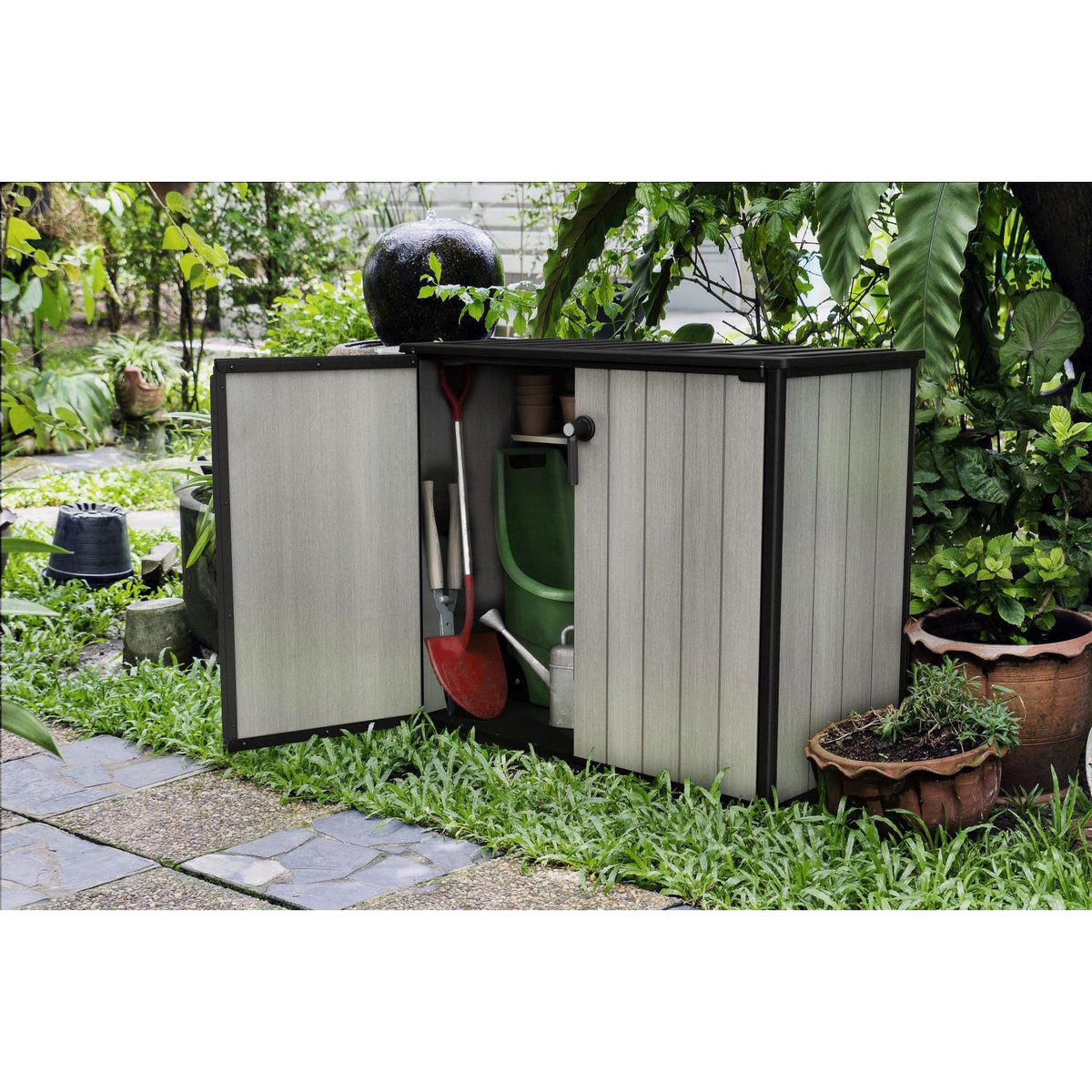 KETER Armoire de jardin en résine Brossium 1000L Gris