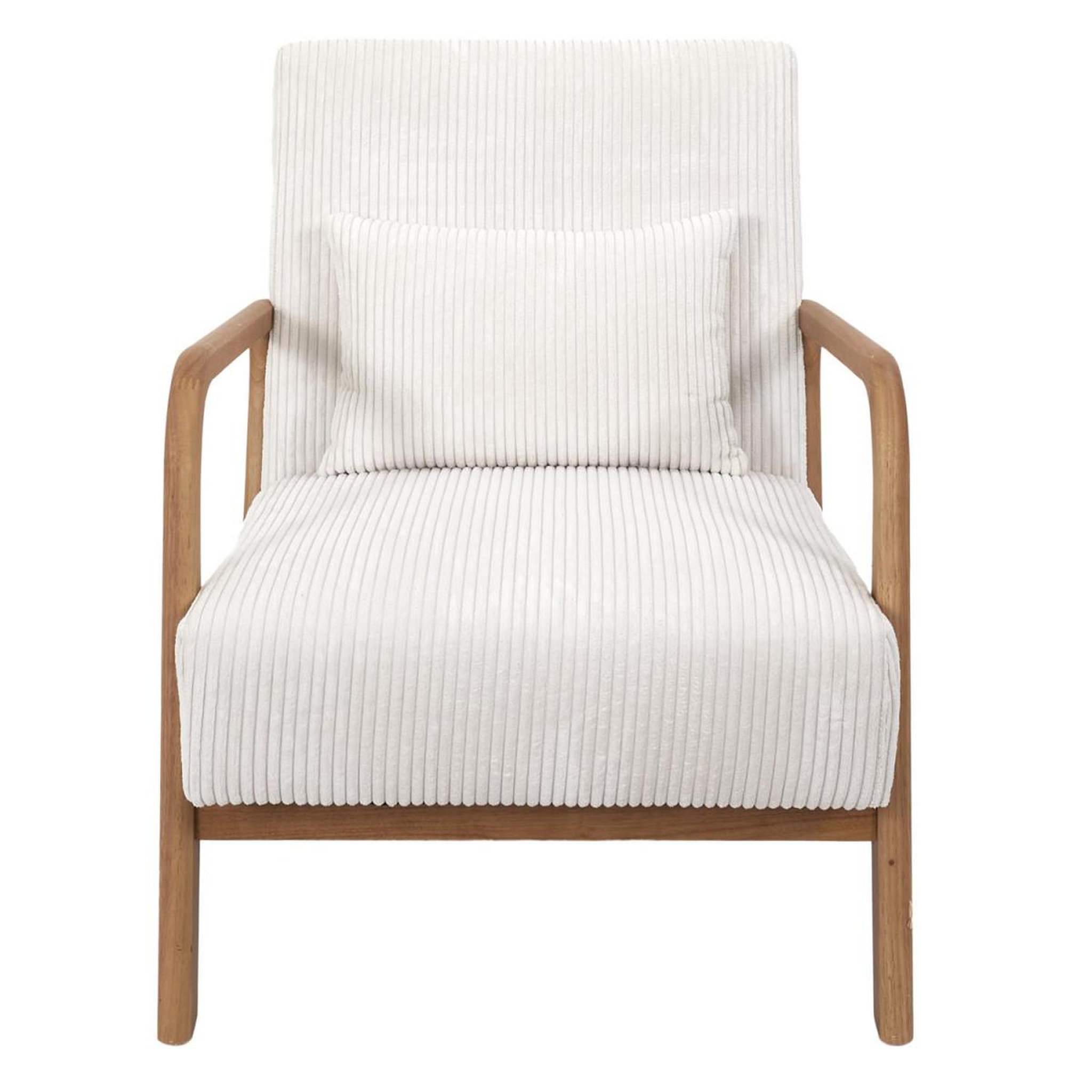 Voir la diapositive 2 : The Home Deco Factory Fauteuil Côtelé Design  Scott  75cm Beige
