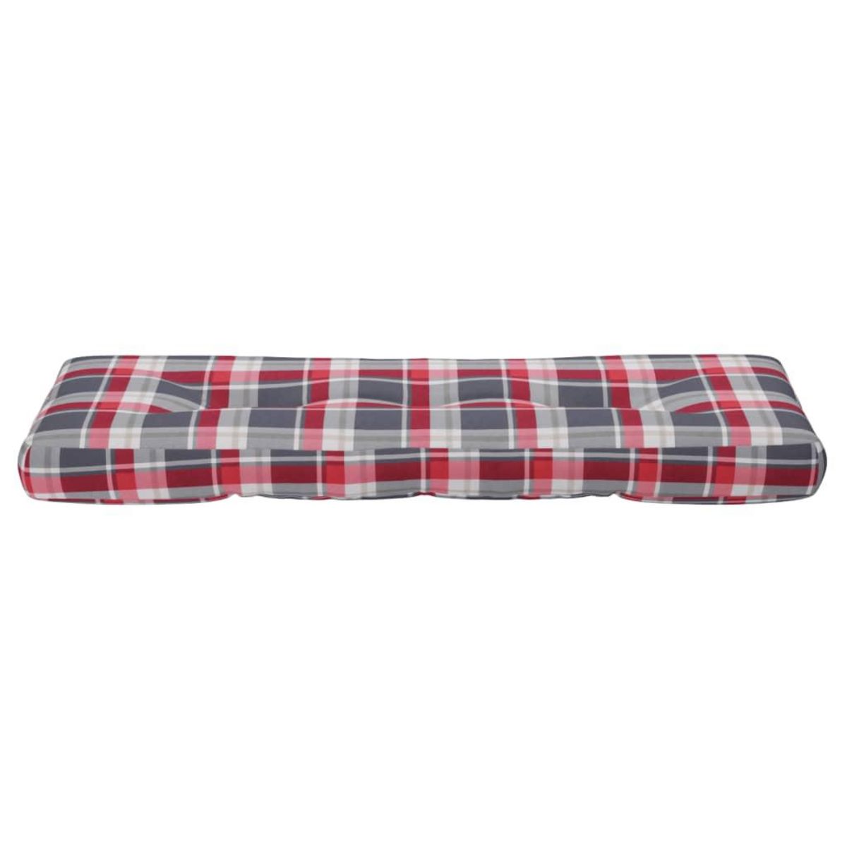 VIDAXL Coussin de palette motif a carreaux rouge 120x40x12 cm tissu