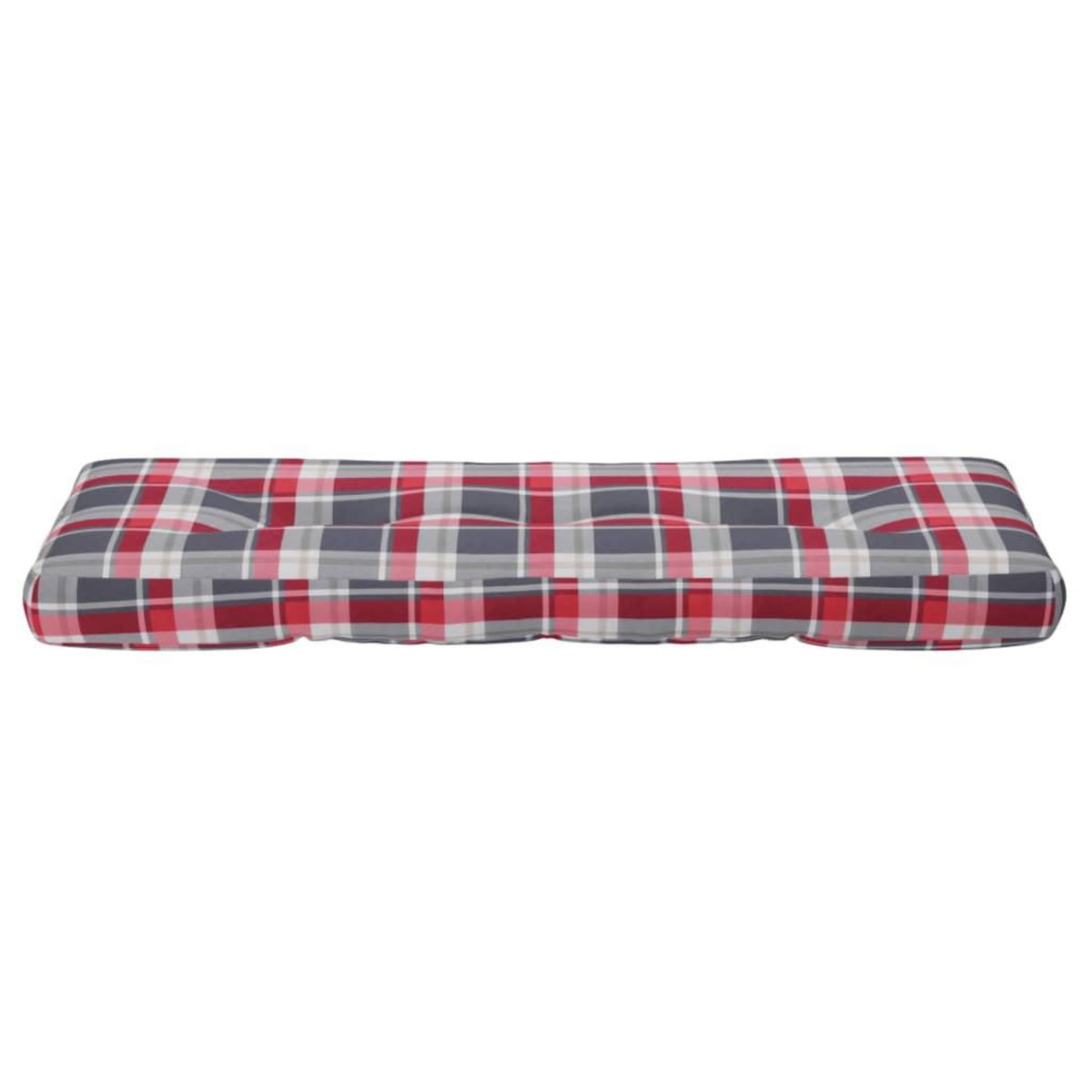 VIDAXL Coussin de palette motif a carreaux rouge 120x40x12 cm tissu