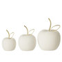 Voir la diapositive 2 : Paris Prix Lot de 3 Pommes Déco  Porcelaine  15cm Blanc