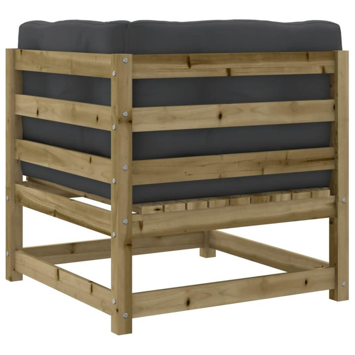 VIDAXL Salon de jardin 2 pcs avec coussins bois de pin impregne