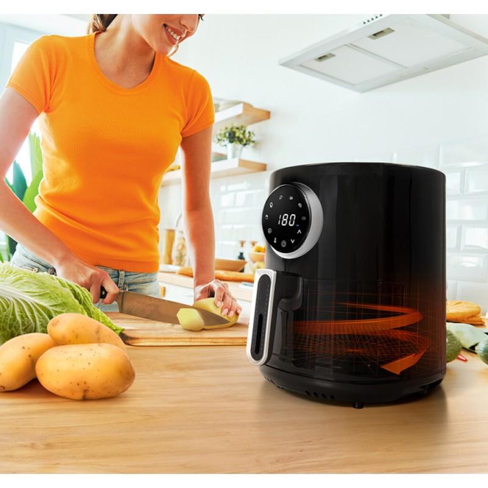 Voir la diapositive 3 : SCHNEIDER Friteuse sans huile 3,5l 1350w avec écran tactile scdf2235adb schneider