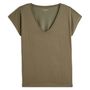 Voir la diapositive 3 : IN EXTENSO T-shirt manches courtes col v vert kaki femme