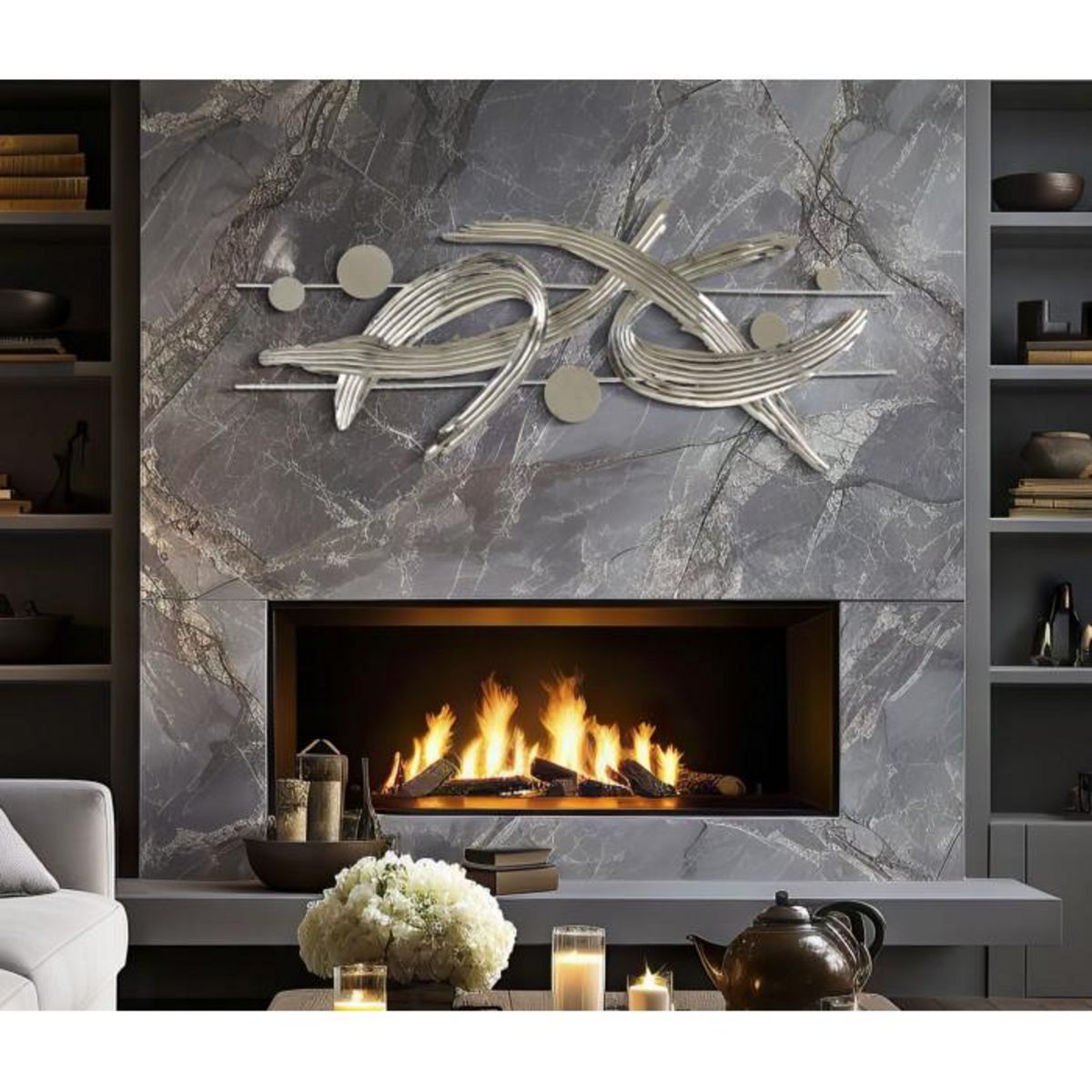 Paris Prix Décoration Murale en Métal  Mondrian  121cm Argent