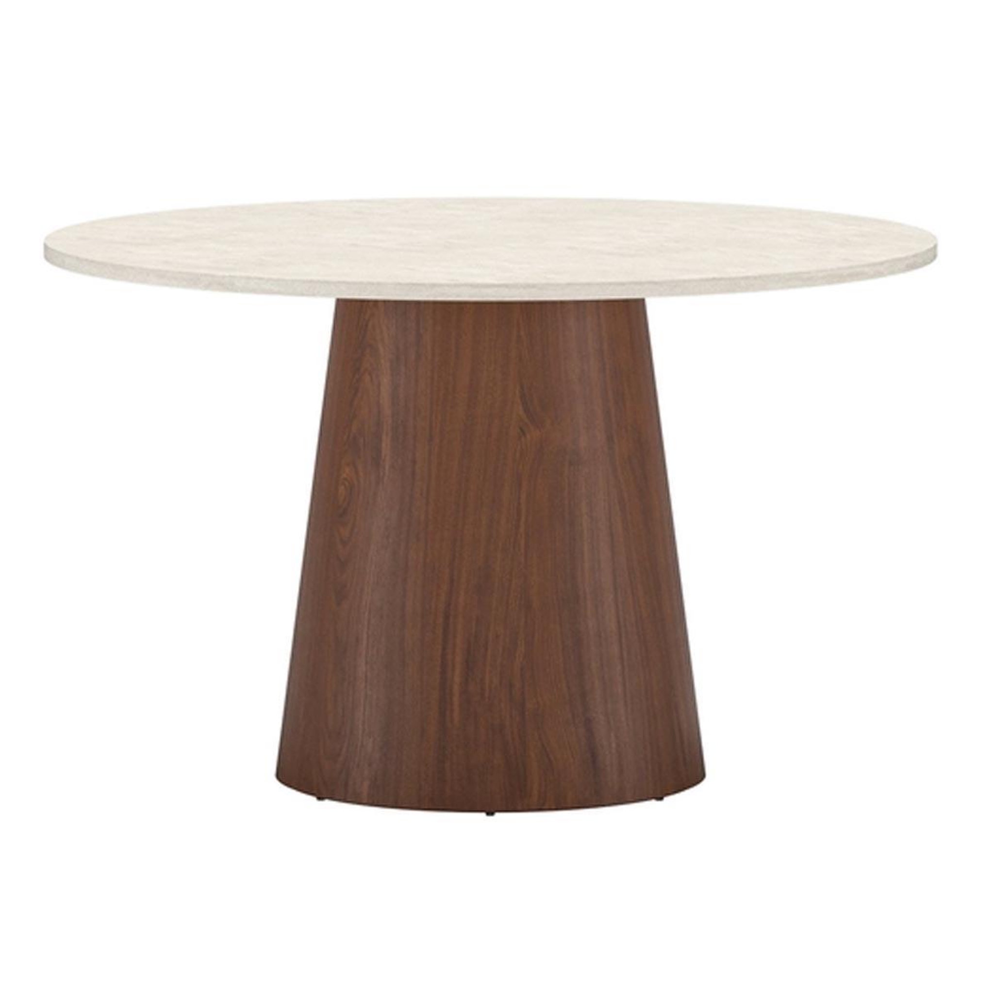 Paris Prix Table à manger ronde  lanzi  120cm beige & marron