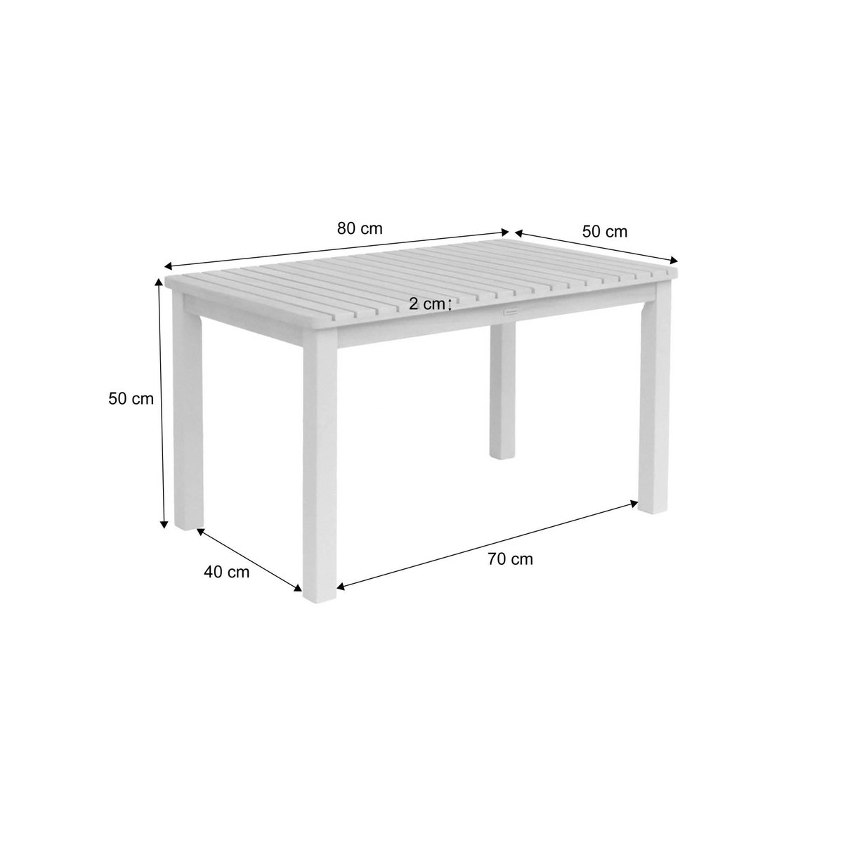 SWEEEK Table de jardin rectangulaire enfant bois d'acacia 4 places vert de gris - Caroline