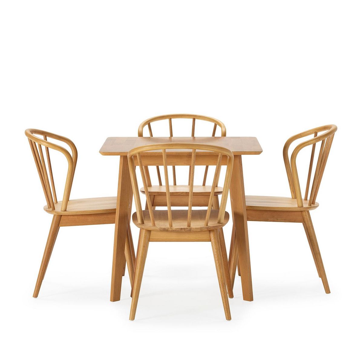 VS VENTA-STOCK Ensemble table 80x80 cm et 4 chaises de salle à manger Brisa Chêne