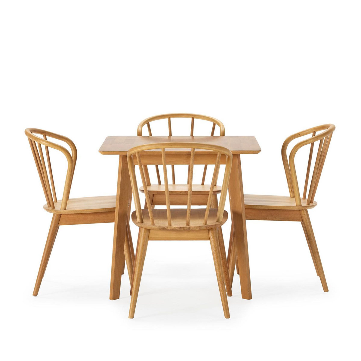 VS VENTA-STOCK Ensemble table 80x80 cm et 4 chaises de salle à manger Brisa Chêne