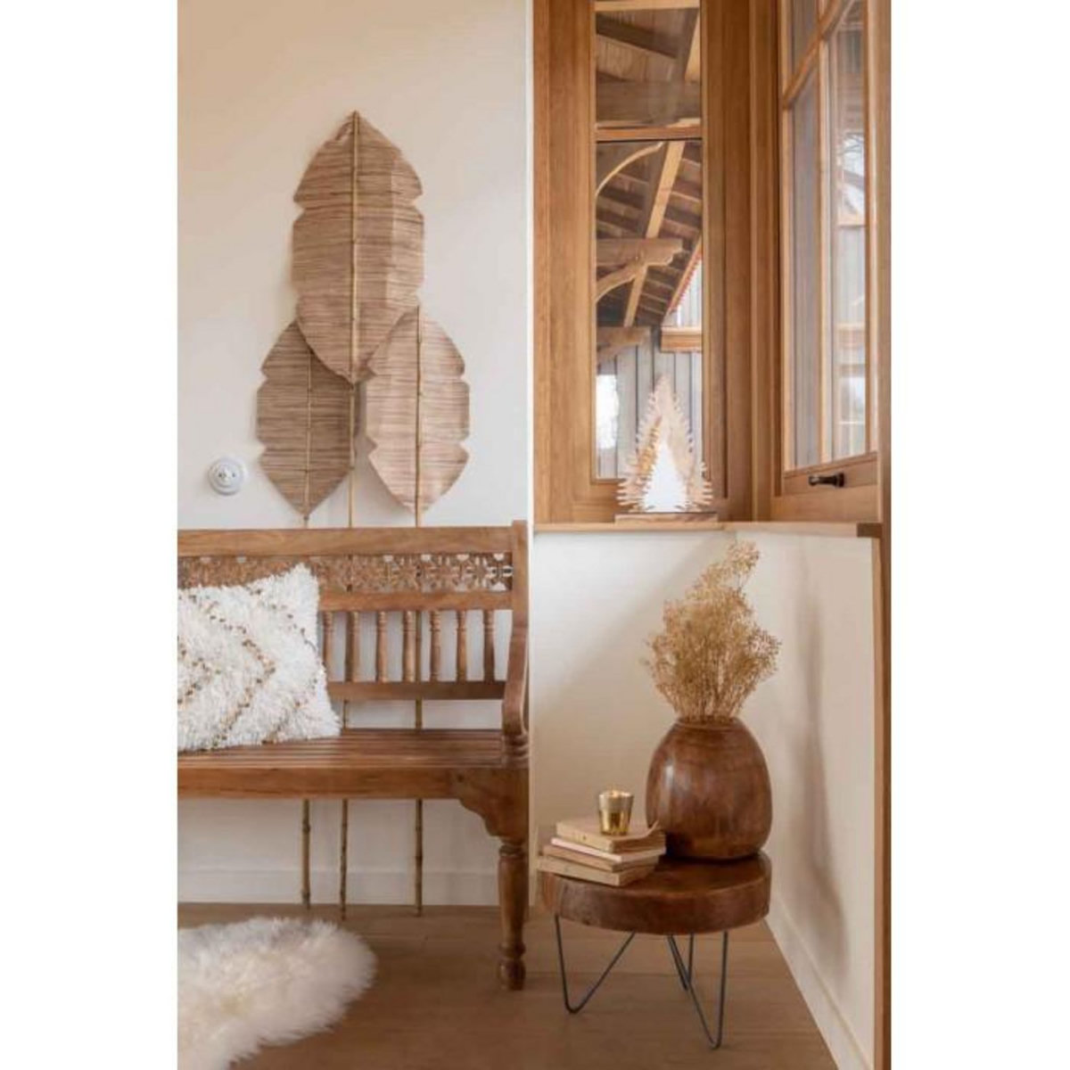 Paris Prix Coussin Déco  Perles  45x45cm Blanc & Or