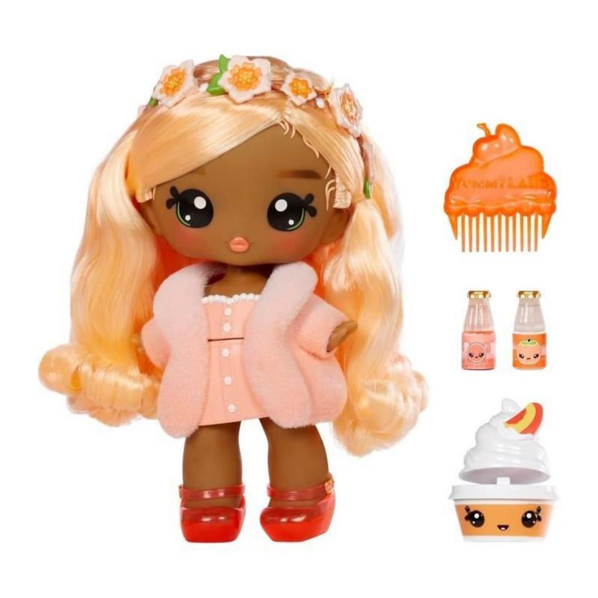 L.O.L. SURPRISE! Yummiland - Grande poupée 25 cm a coiffer et câliner - Animal de compagnie + baumes a levre parfumé - Pia - Des 4ans