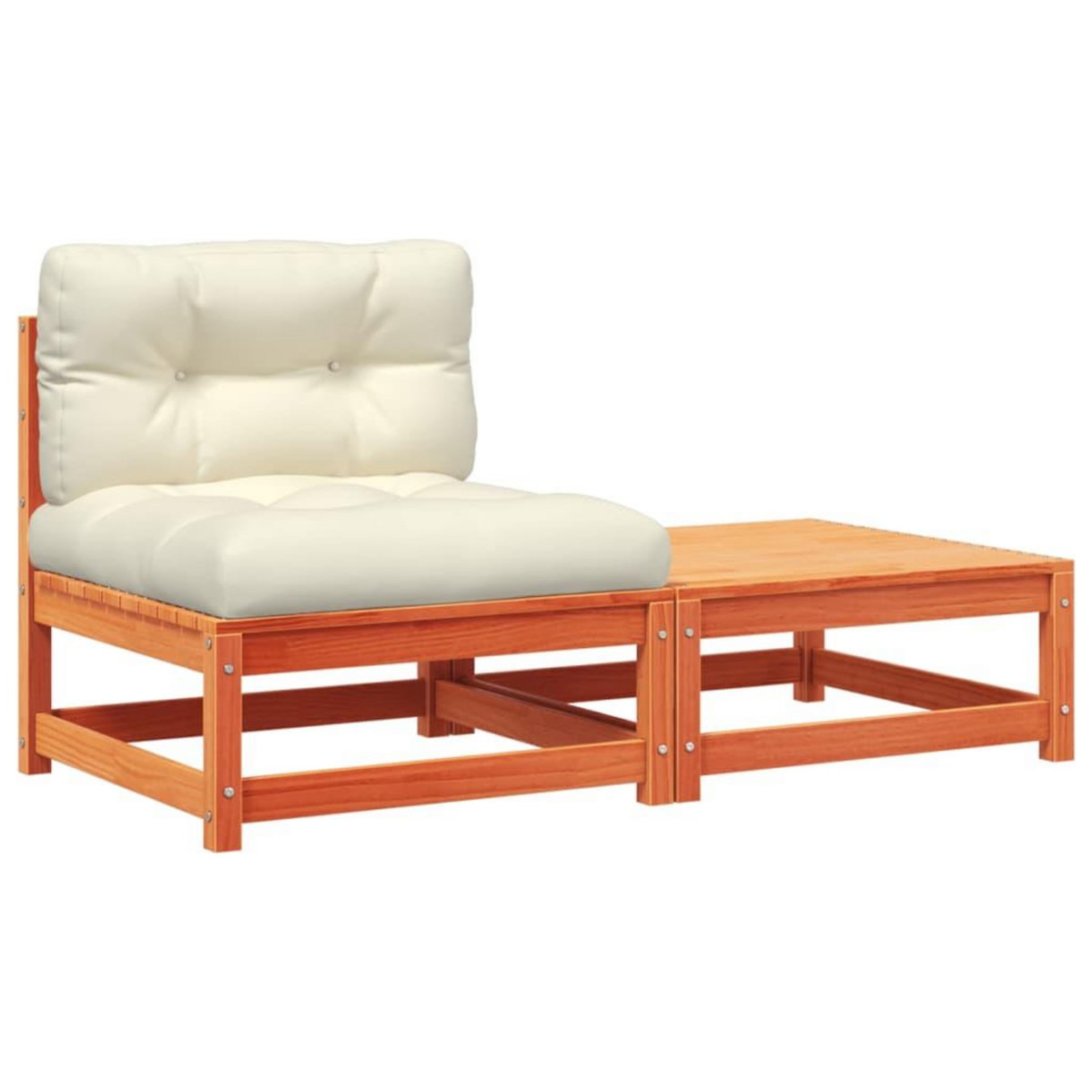 VIDAXL Canape de jardin sans accoudoirs avec coussins et repose-pieds