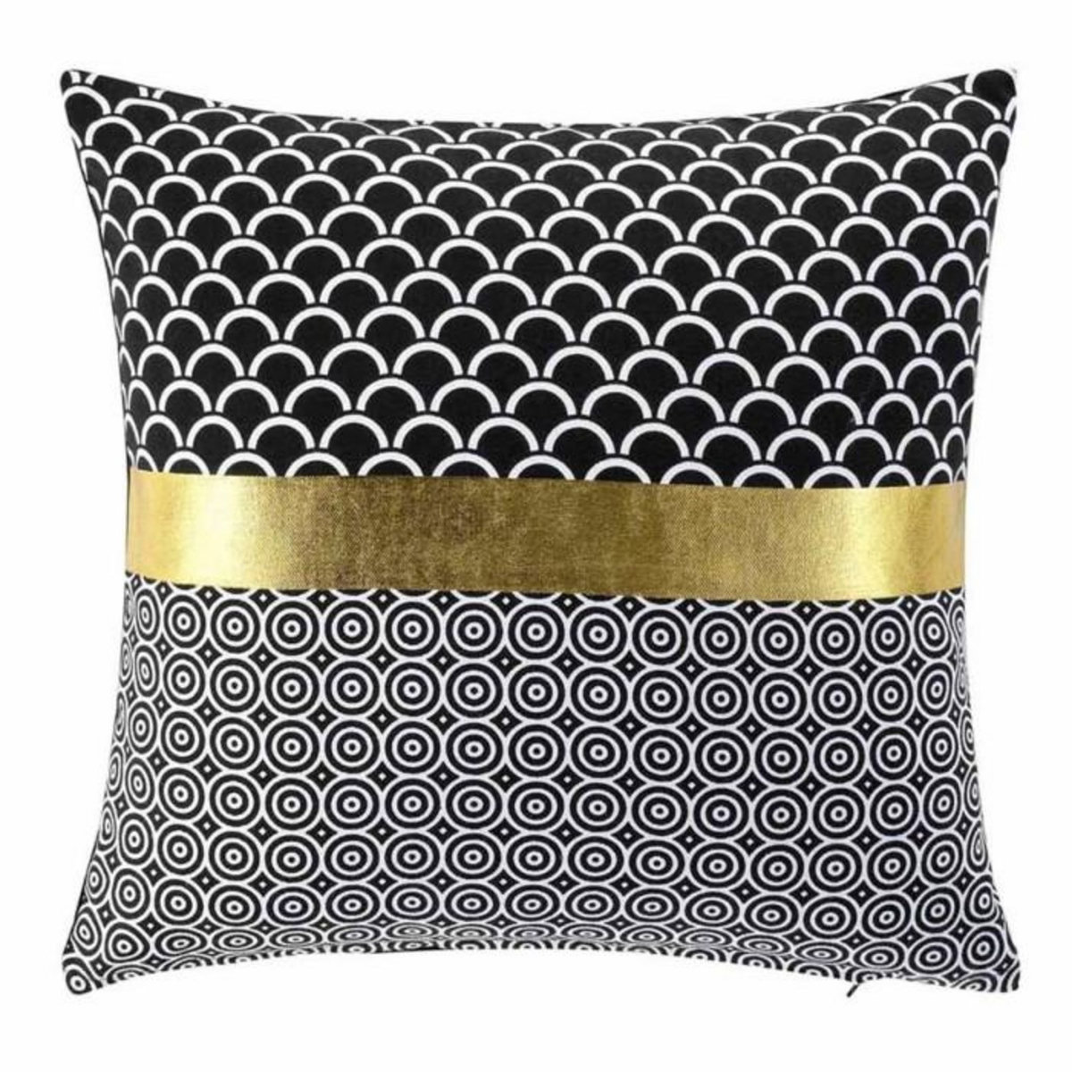 Paris Prix Housse de Coussin Déco  Blackor  40x40cm Or